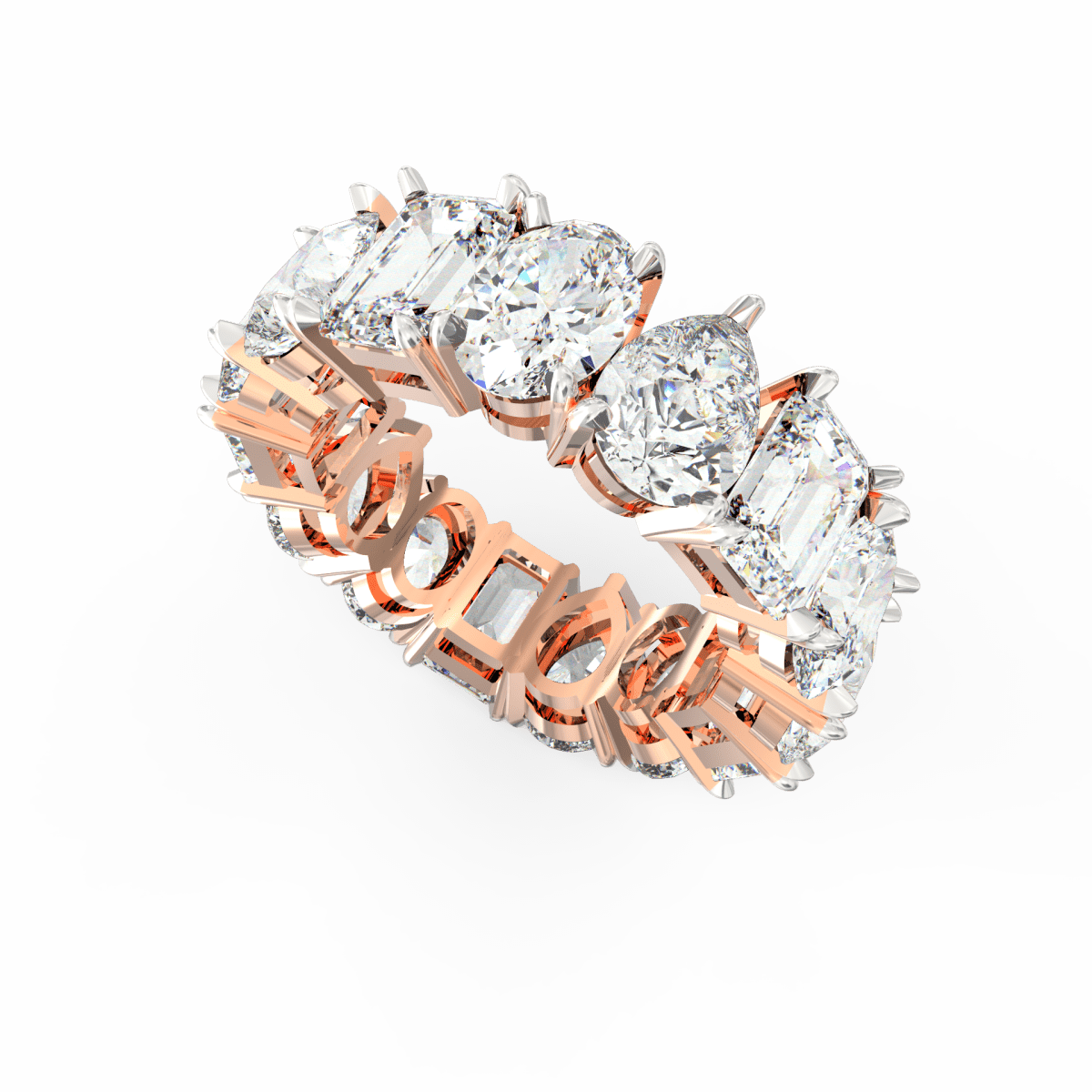 Ayanika Royal Symphony Band – Multi-Cut 12.00 Ct Lab Grown Diamond in 18K Gold