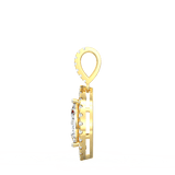 Lab Grown Diamond Pendant – Elysia Marquise Solitaire with Halo in BIS Hallmarked Gold