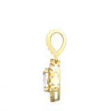 Lab Grown Diamond Pendant – Elira Oval Solitaire with Halo in BIS Hallmarked Gold