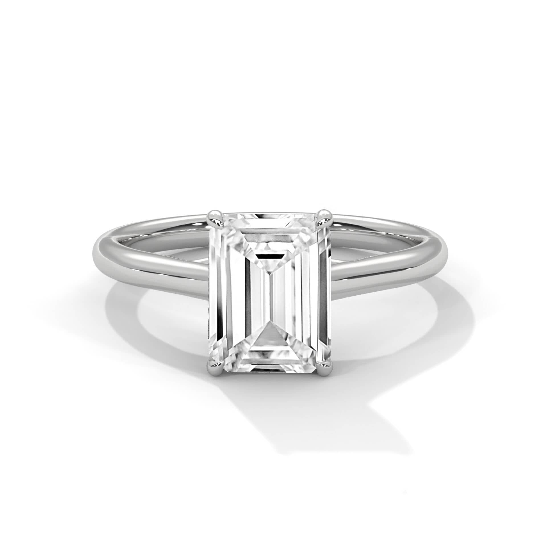 Amara Emerald Solitaire Ring with 2.00 Ct Lab-Grown Diamond – BIS Hallmarked