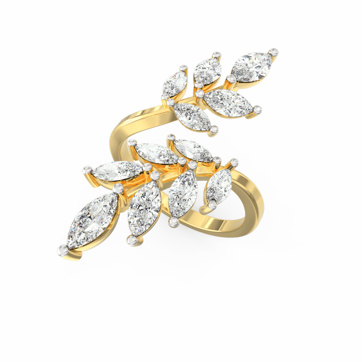 Elantra Marquise Lab Grown Diamond Ring 1.74 Ct in BIS Gold