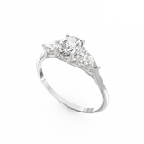 Radiant Harmony Oval Diamond Ring