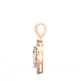 Lab Grown Diamond Pendant – Elysia Marquise Solitaire with Halo in BIS Hallmarked Gold