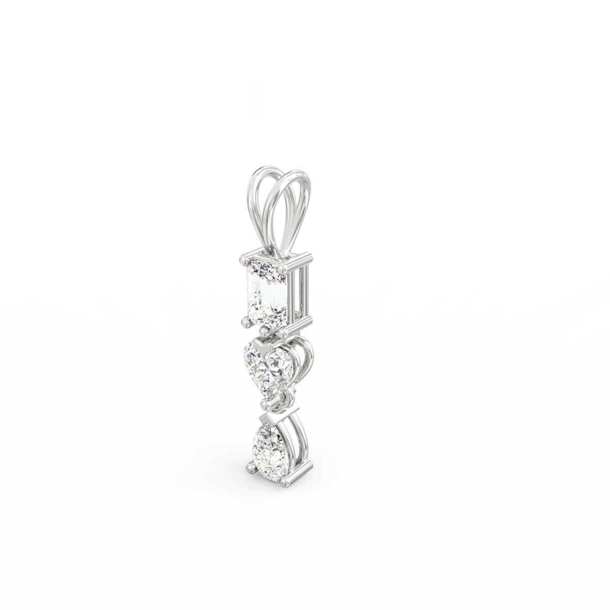 1.00 Carat Prong Set "I Love You" Diamond Pendant