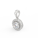 Lab Grown Diamond Pendant – Celestia Halo Solitaire in BIS Hallmarked Gold