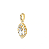 Lab Grown Diamond Pendant – Elysia Marquise Solitaire with Halo in BIS Hallmarked Gold