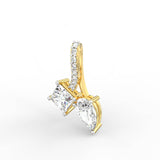 Celeste Embrace Pendant with 2.00 Ct TW Pear & Princess Cut Diamonds | BIS Hallmarked Gold