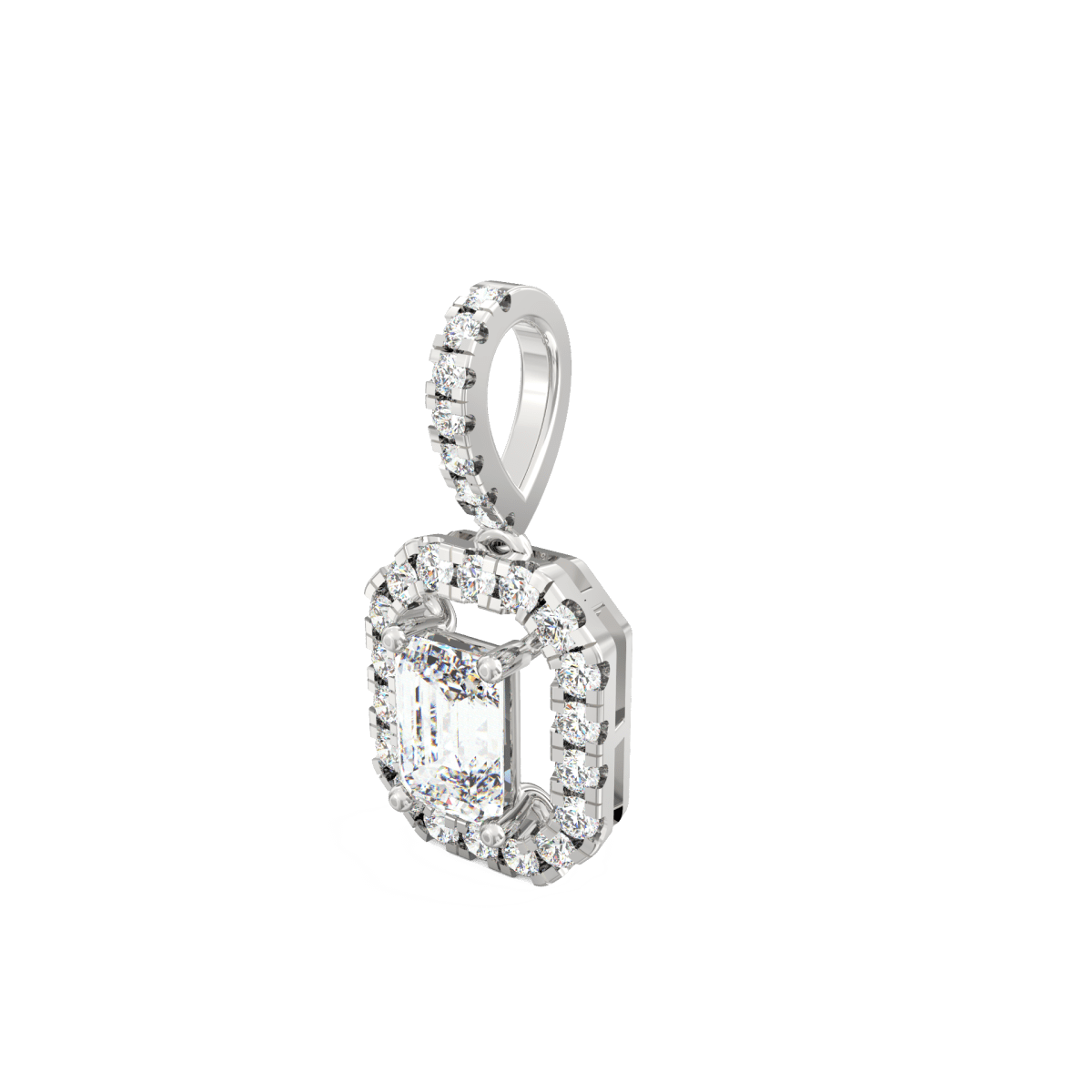 Lab Grown Diamond Pendant – Elara 0.75 Ct Emerald-Cut Solitaire in BIS Hallmarked Gold