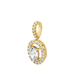 Lab Grown Diamond Pendant – Elira Oval Solitaire with Halo in BIS Hallmarked Gold