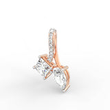 Celeste Embrace Pendant with 2.00 Ct TW Pear & Princess Cut Diamonds | BIS Hallmarked Gold