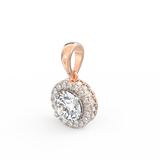 Lab Grown Diamond Pendant – Celestia Halo Solitaire in BIS Hallmarked Gold