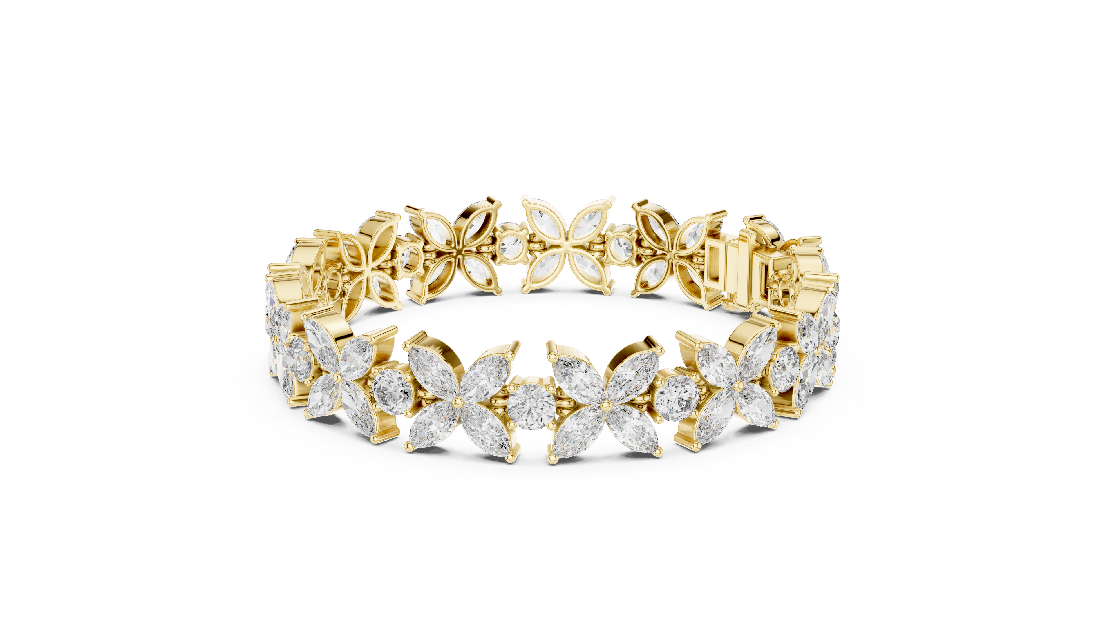Pushpika Lab Grown Diamond Floral Bracelet