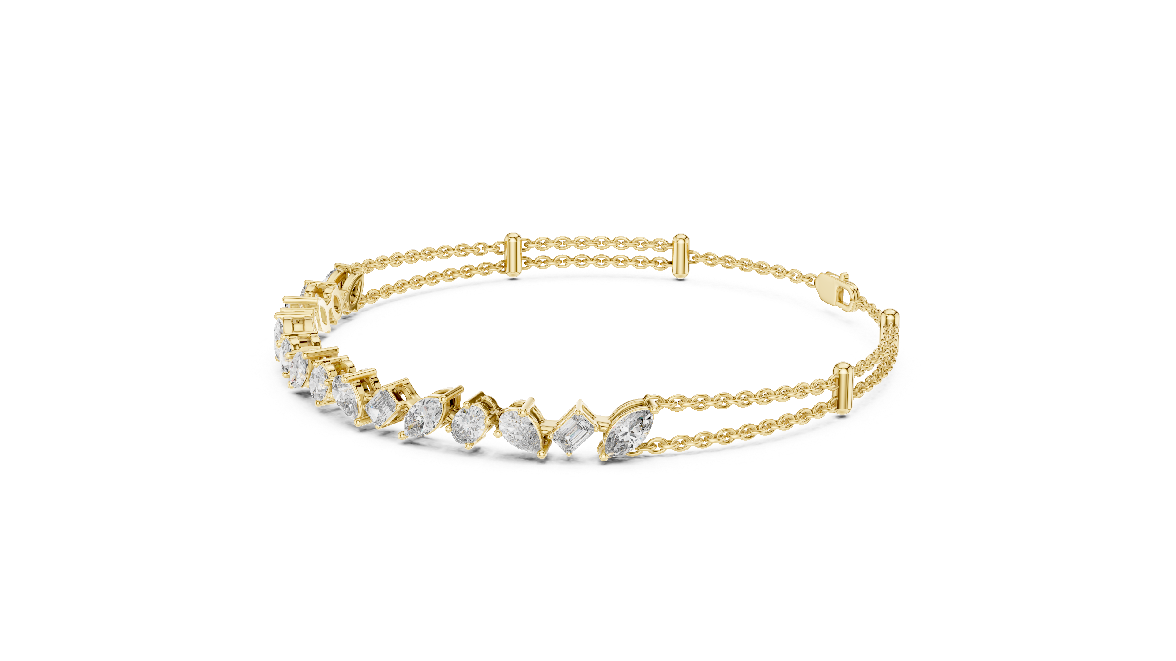 Lab grown diamond chain bracelet