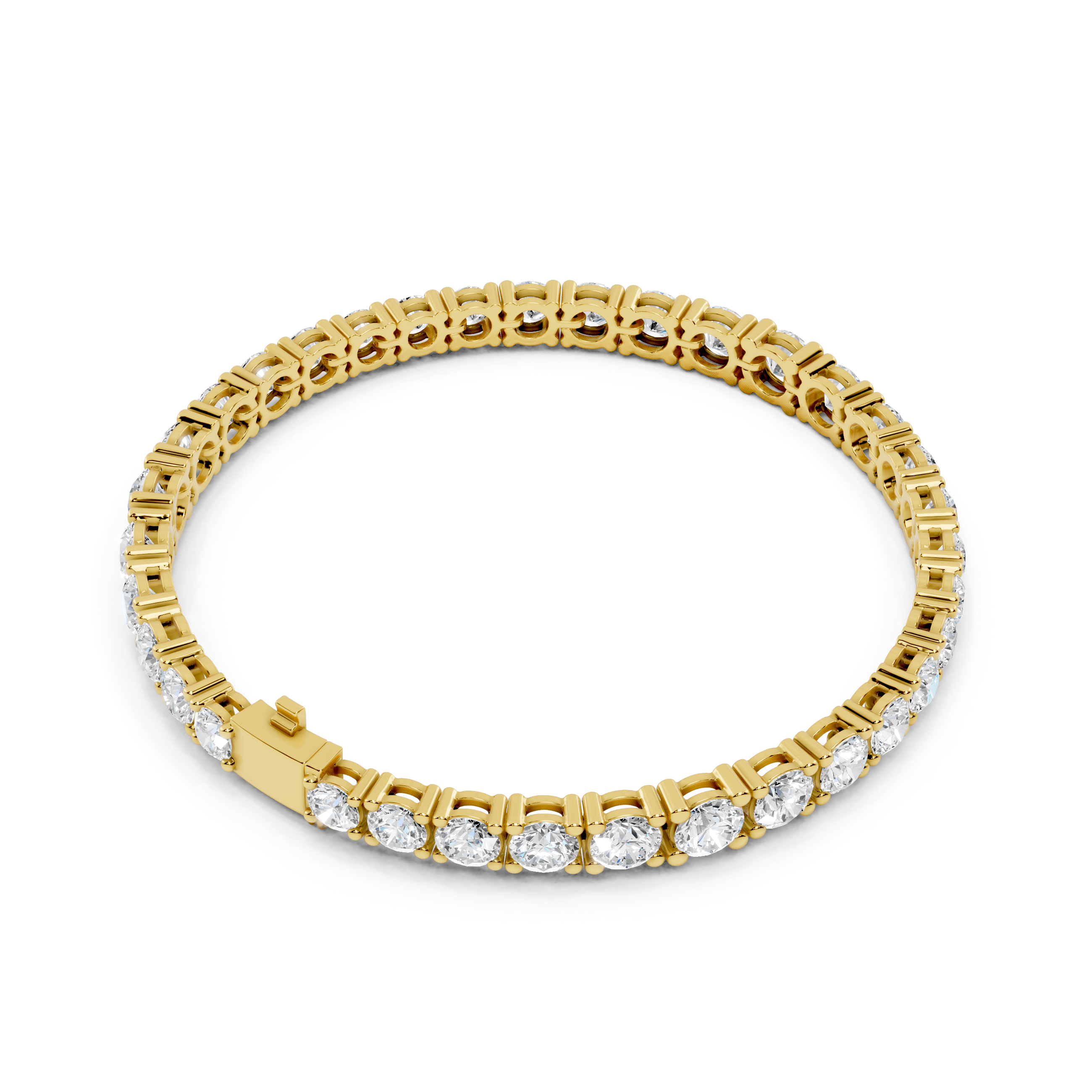 Classy Lab Grown Diamond Tennis Bracelet in Gold