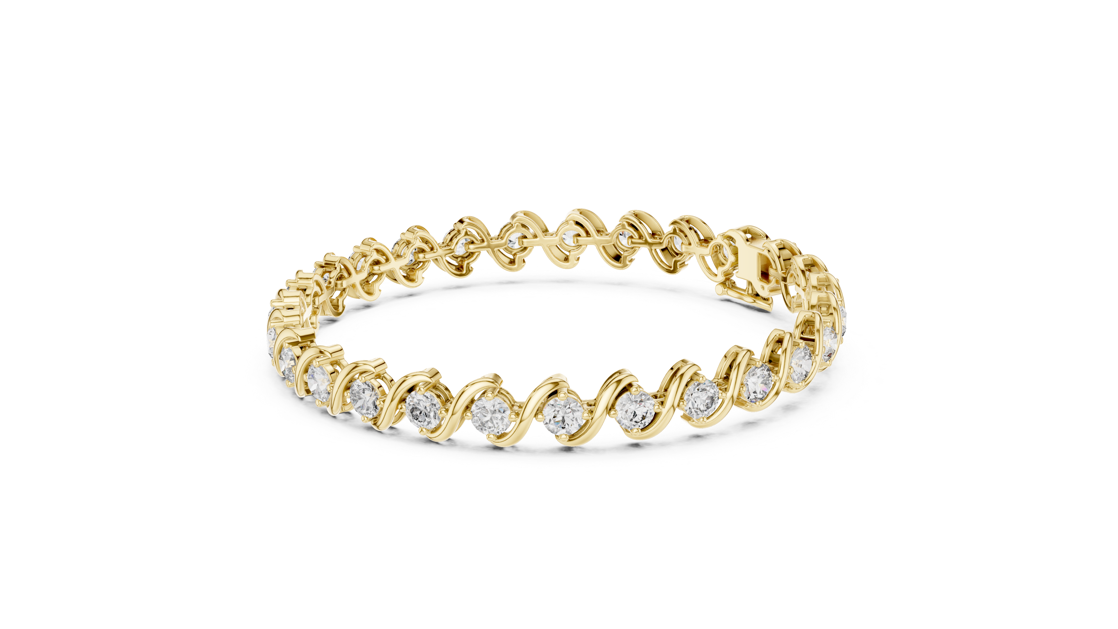 Serpentina Curve Lab Grown Diamond Bracelet in Gold