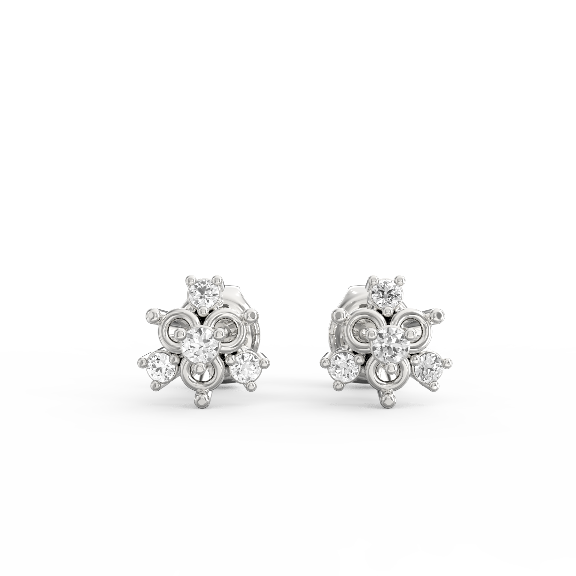 Callista Whisper 0.08 Ct Diamond Stud Earrings in Gold