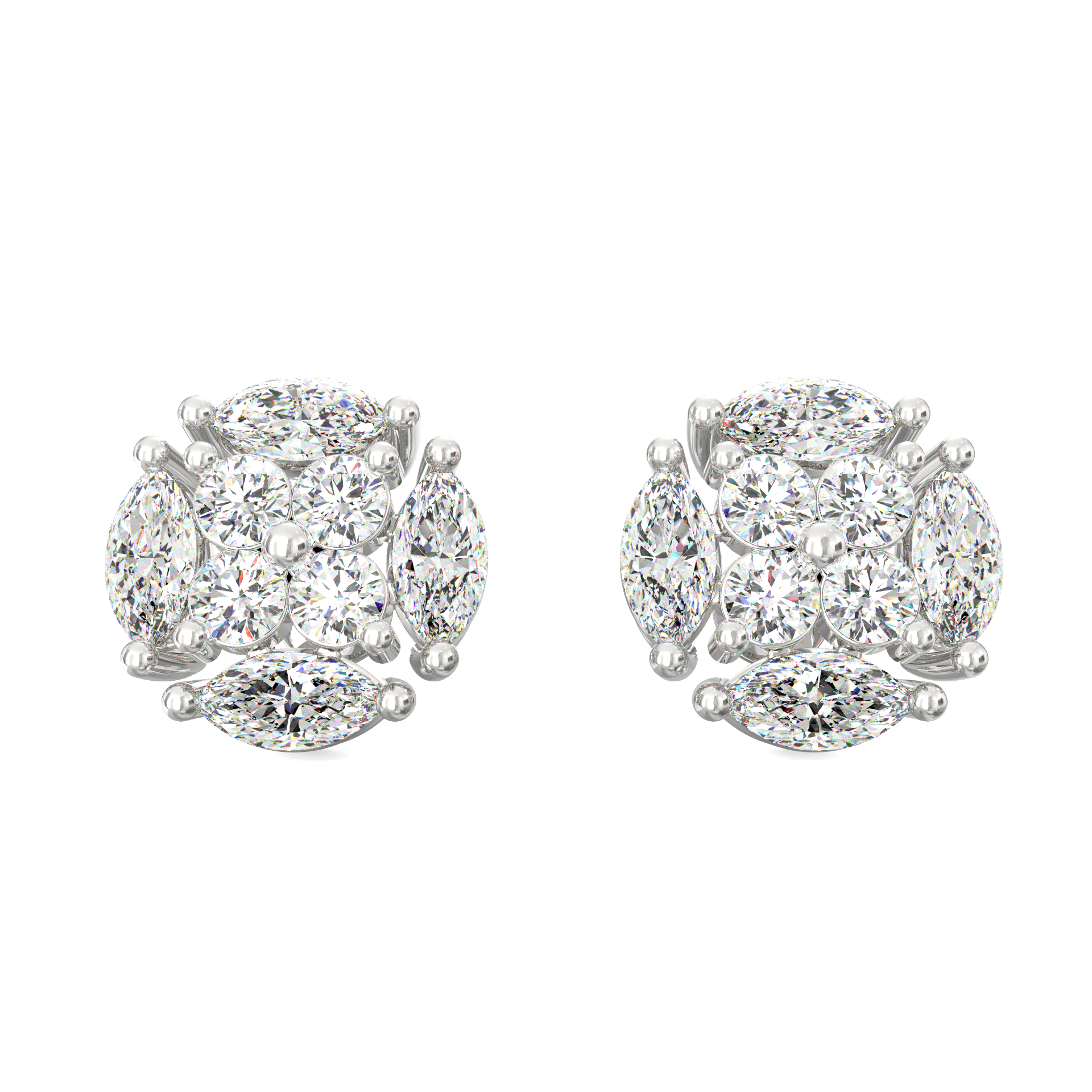 Florina Bloom 1.44 Ct Diamond Floral Stud Earrings in Gold