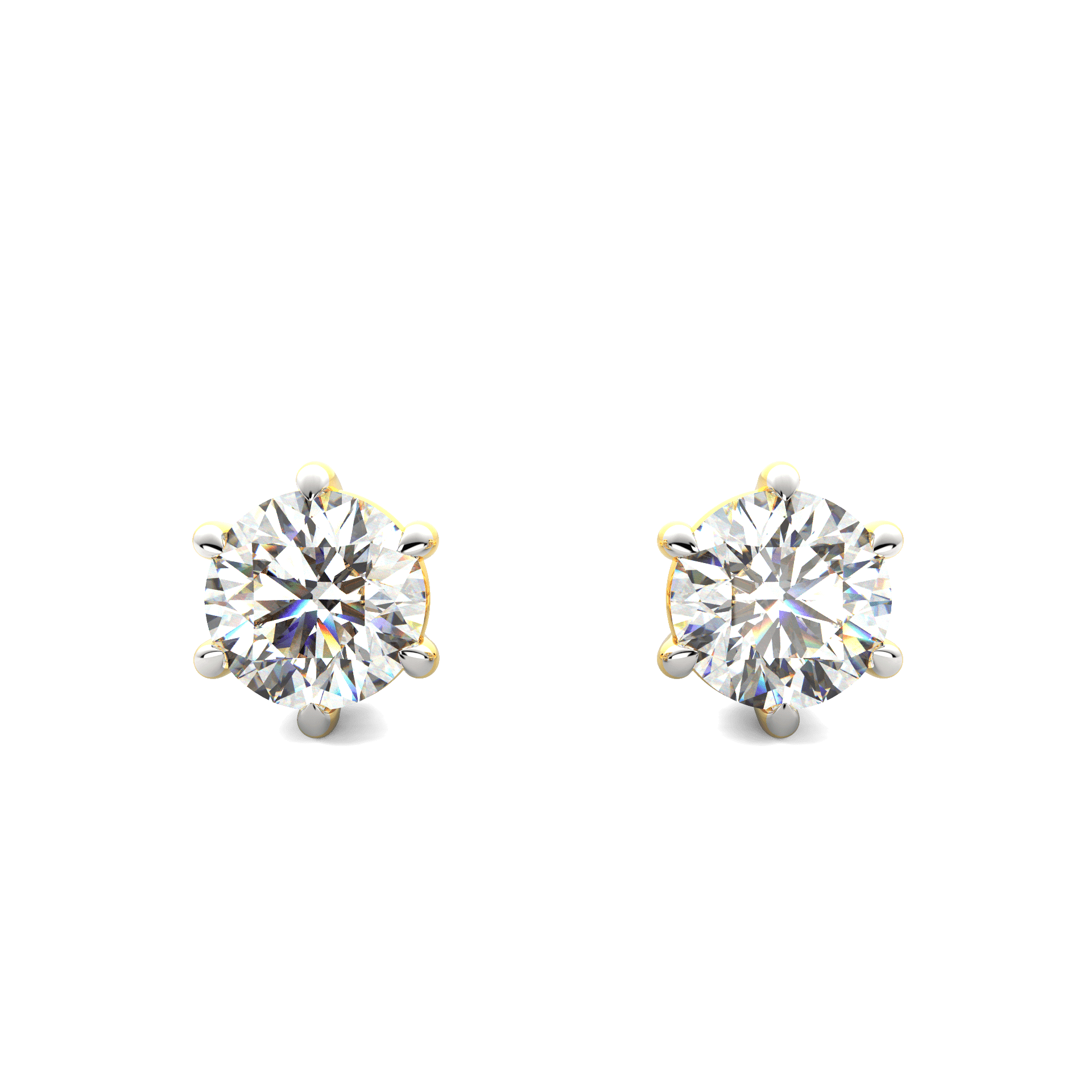 Lab Grown Diamond Solitaire Stud Earrings in 14Kt & 18Kt Gold (2.00 – 8.00 Ct)