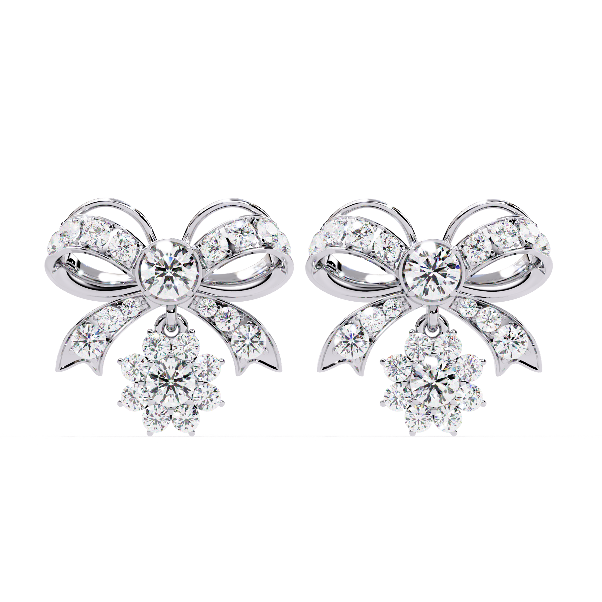 Lucina 2.74 Ct Bow Drop Lab-Grown Diamond Earrings