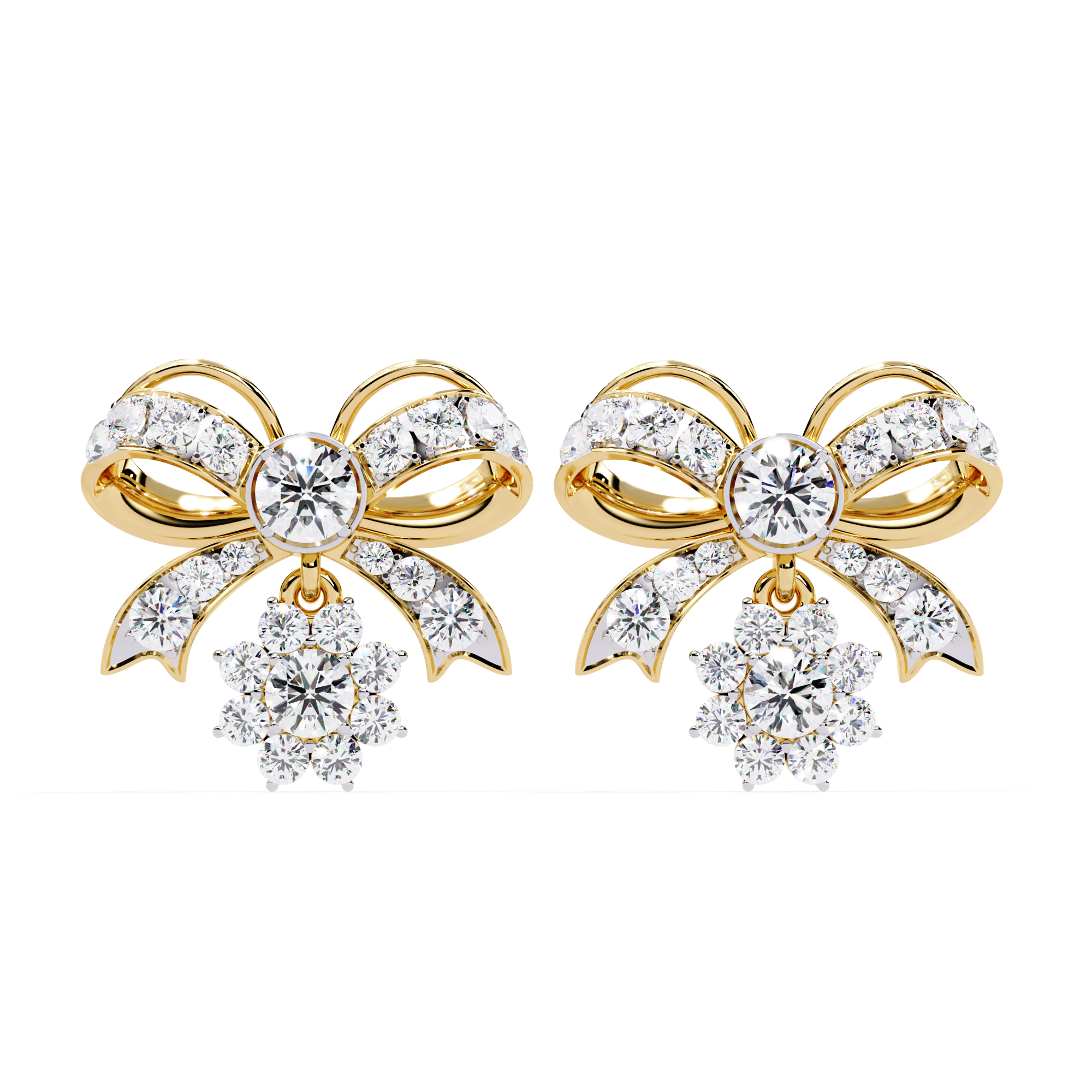 Lucina 2.74 Ct Bow Drop Lab-Grown Diamond Earrings