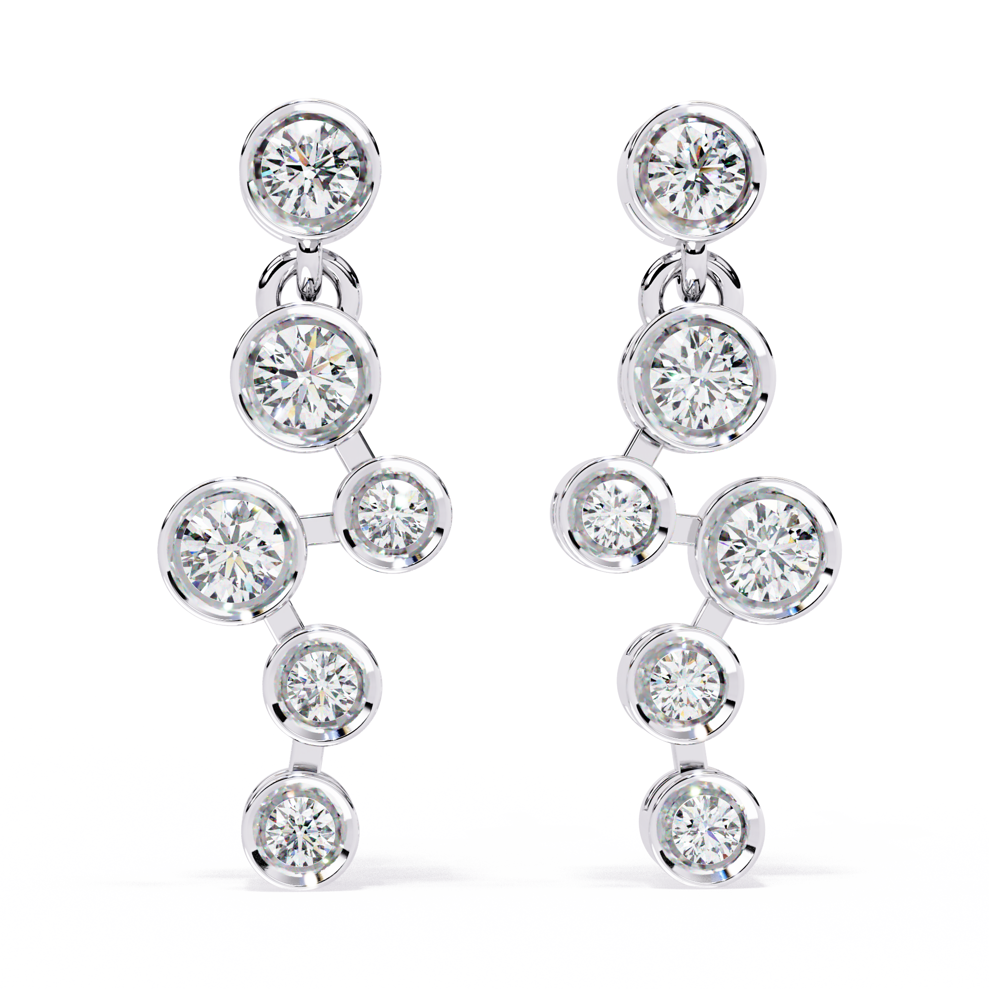 Lunara Lab-Grown Diamond Bezel Drop Earrings