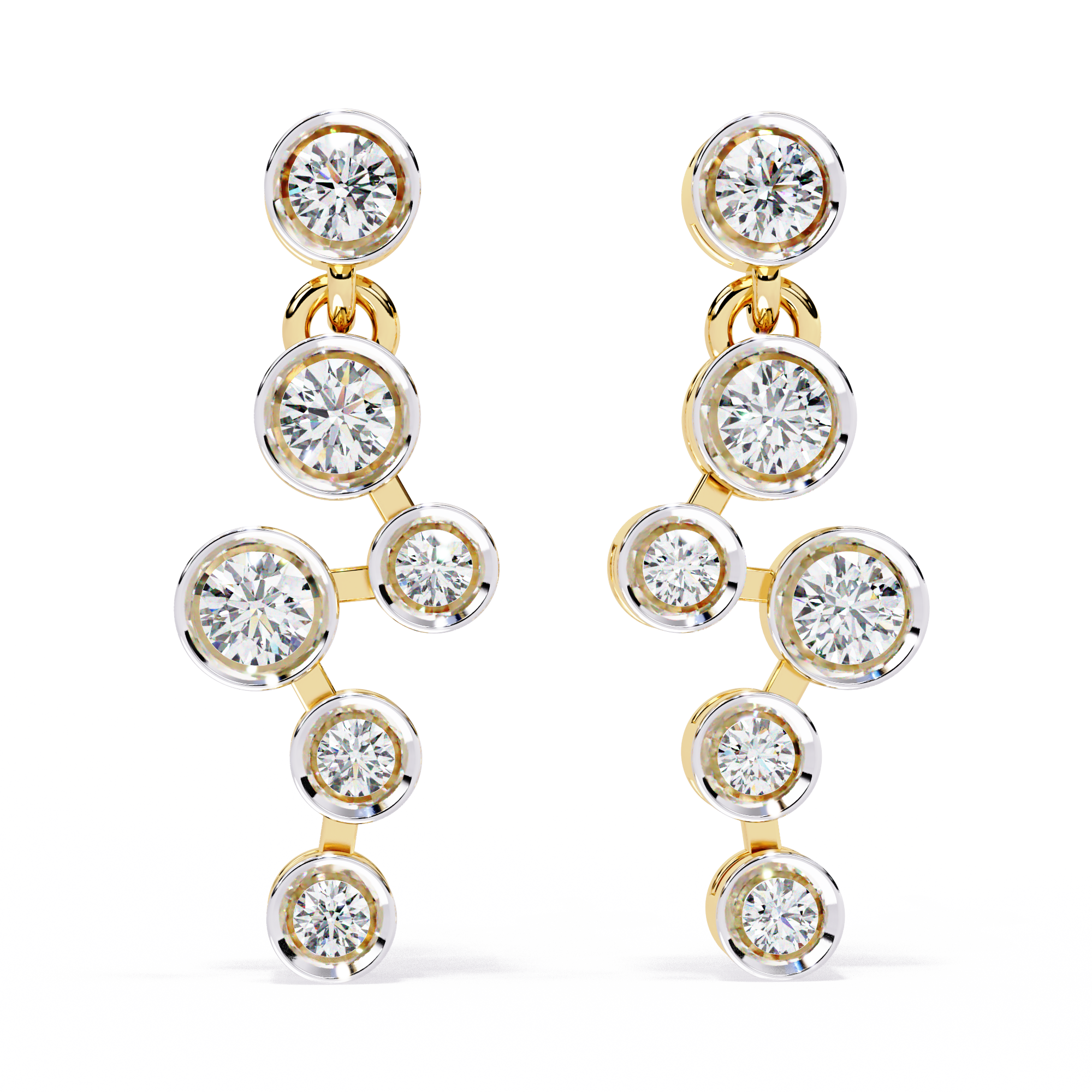 Lunara Lab-Grown Diamond Bezel Drop Earrings