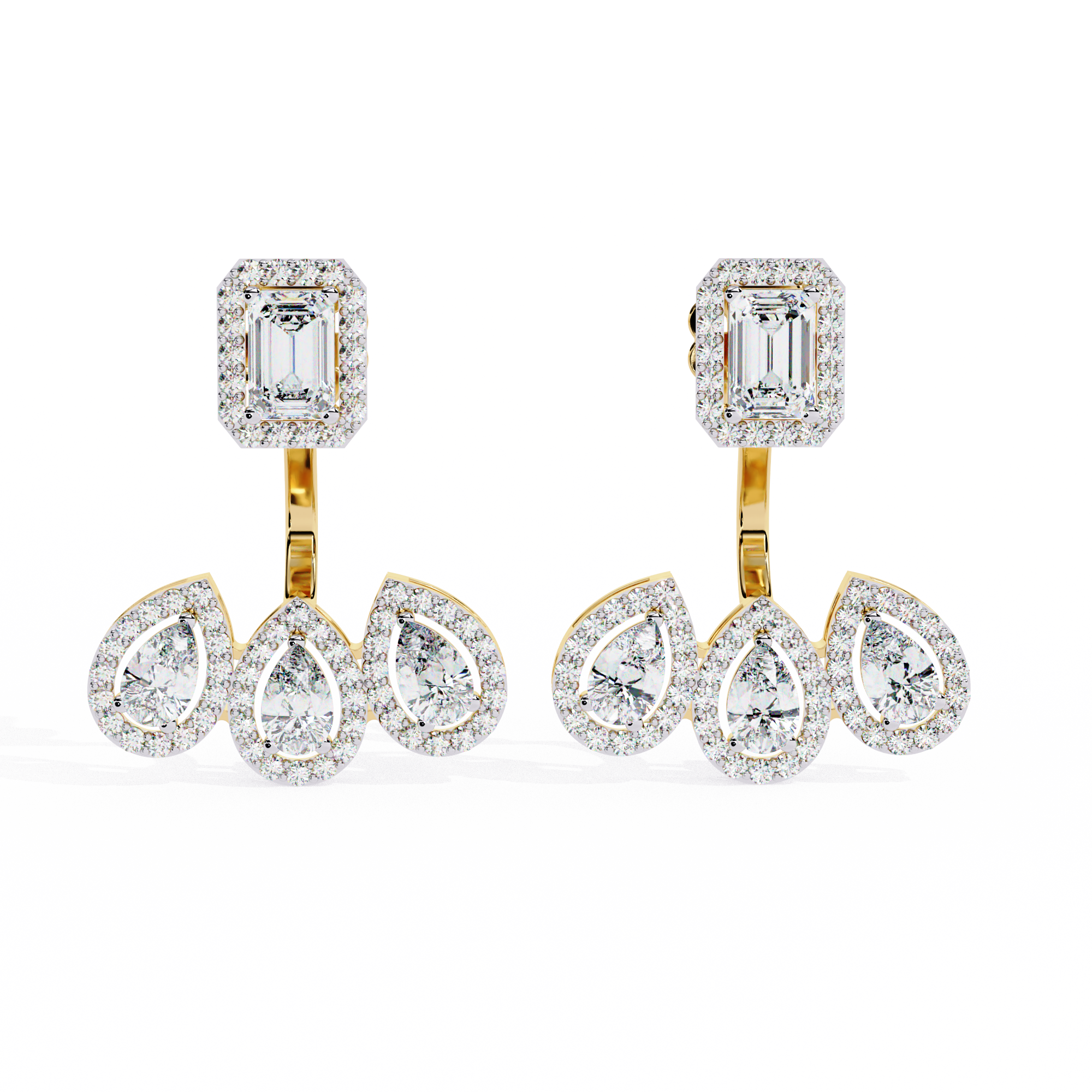 Ardente Lab-Grown Diamond Halo Drop Earrings
