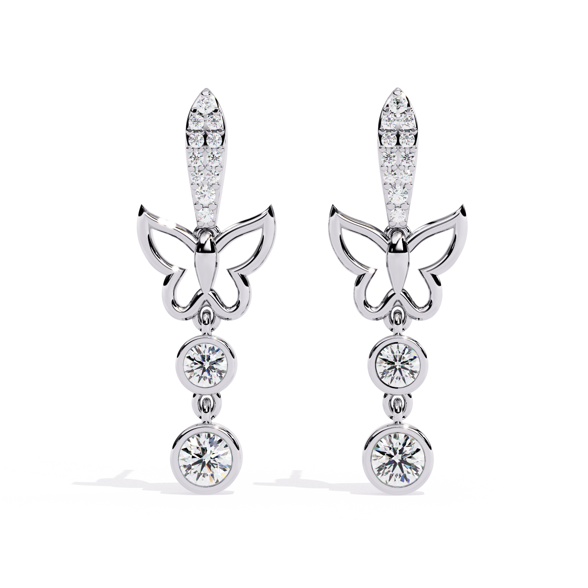 Mayura Lab-Grown Diamond Butterfly Drop Earrings