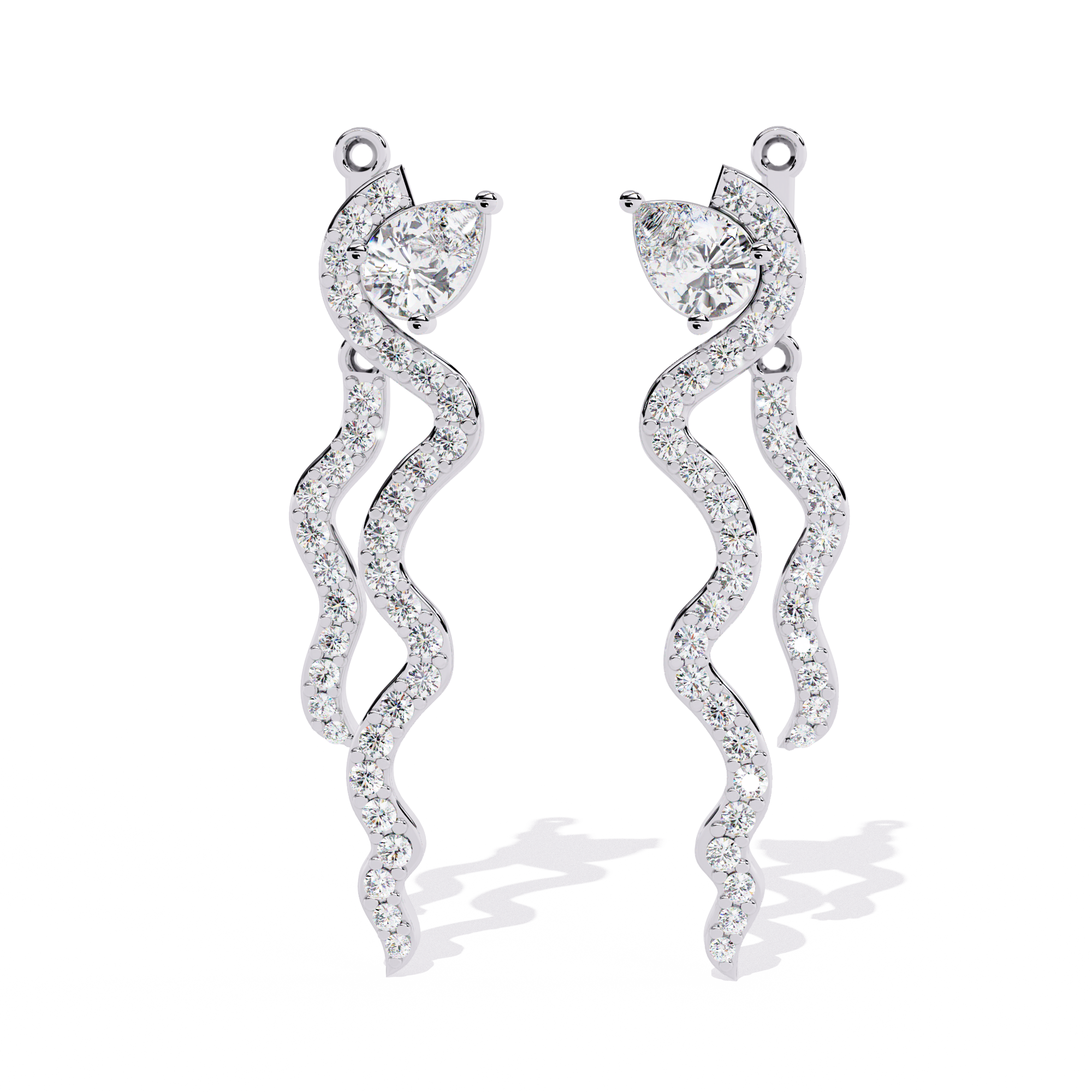 Nayra Lab-Grown Diamond Wave Drop Earrings