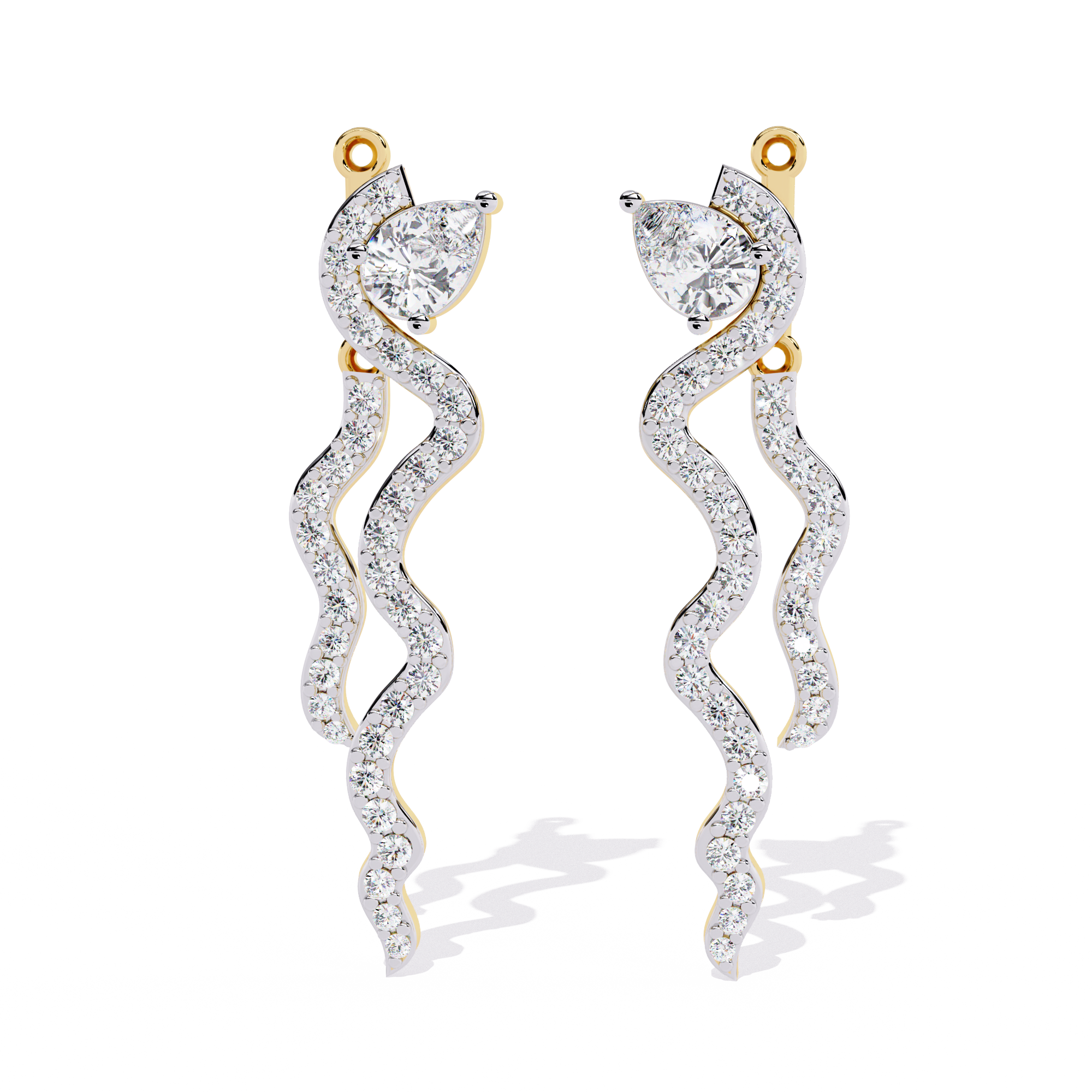 Nayra Lab-Grown Diamond Wave Drop Earrings