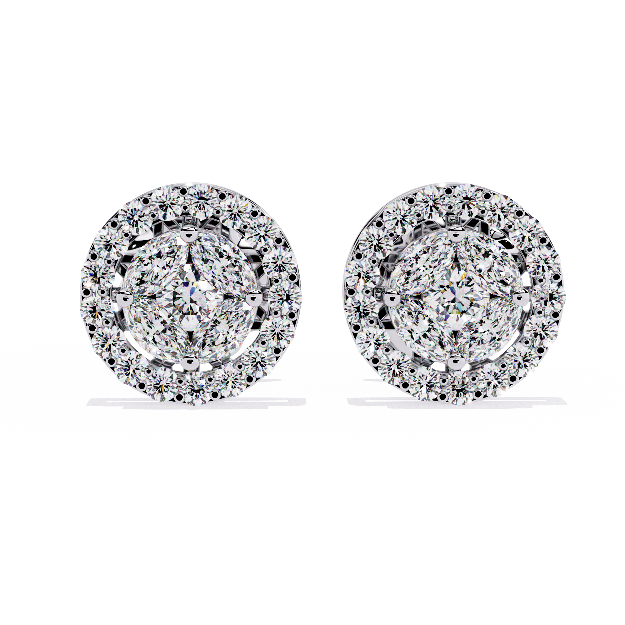 Lucia Lab-Grown Diamond Double Halo Stud Earrings