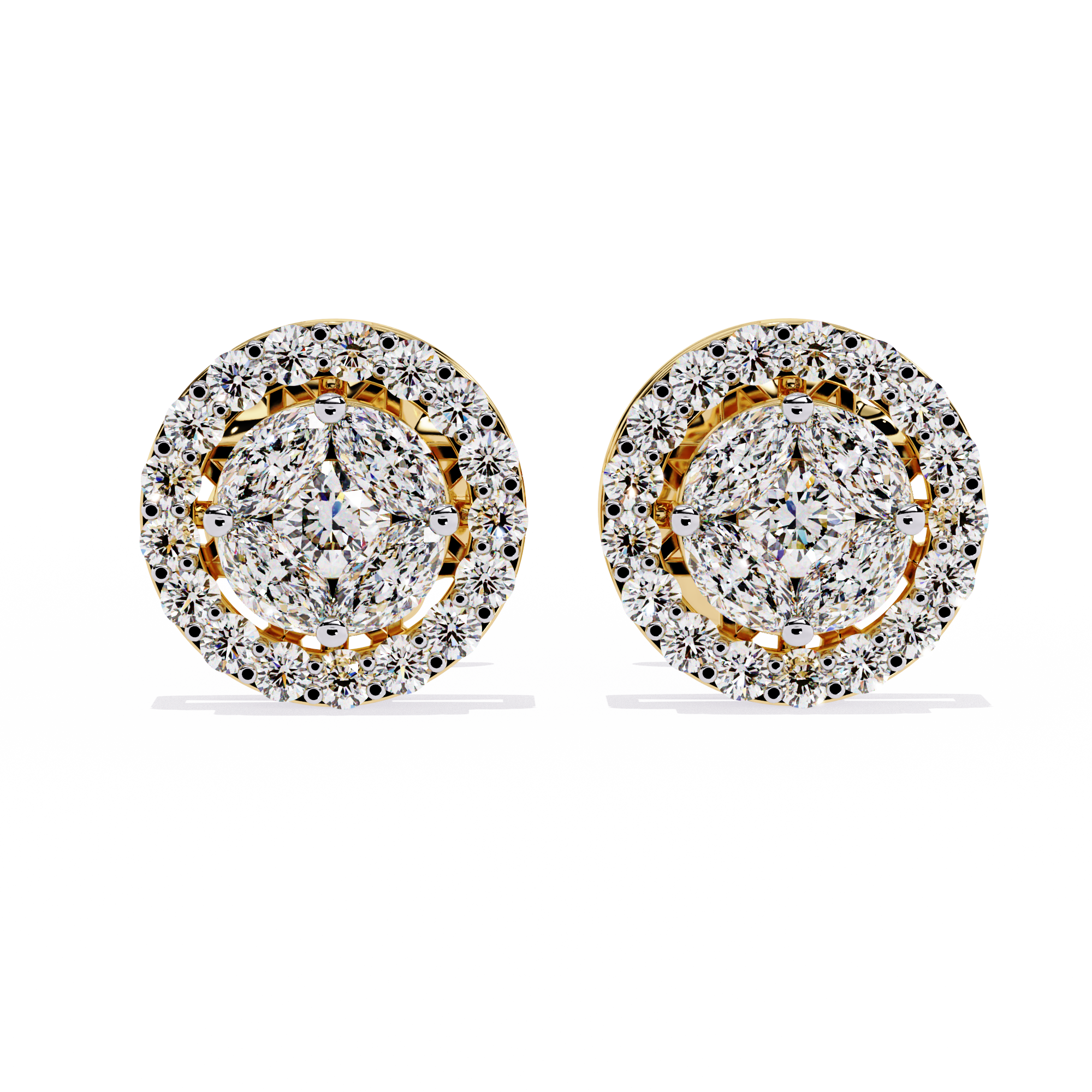 Lucia Lab-Grown Diamond Double Halo Stud Earrings