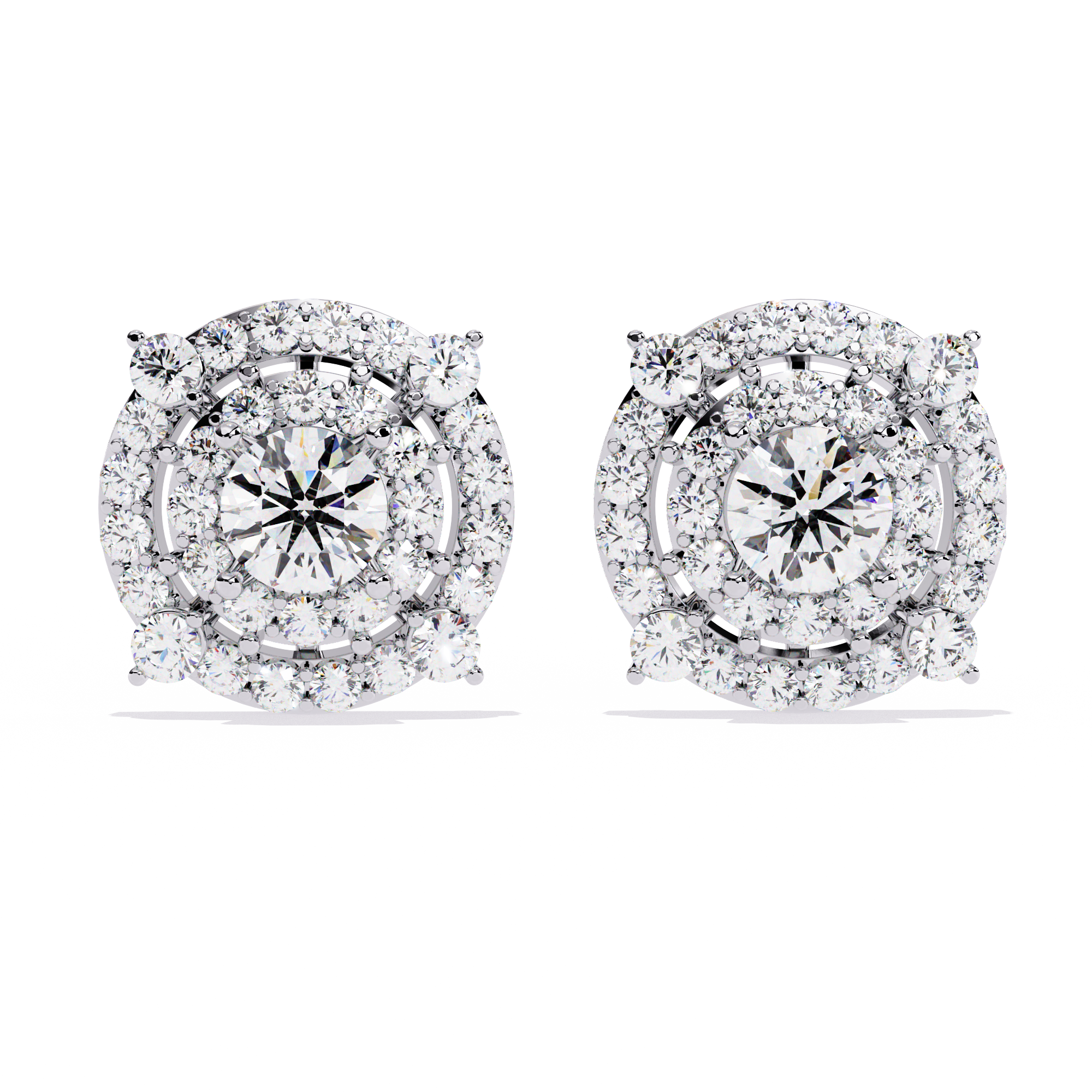 Aurelia Lab-Grown Diamond Double Halo Stud Earrings