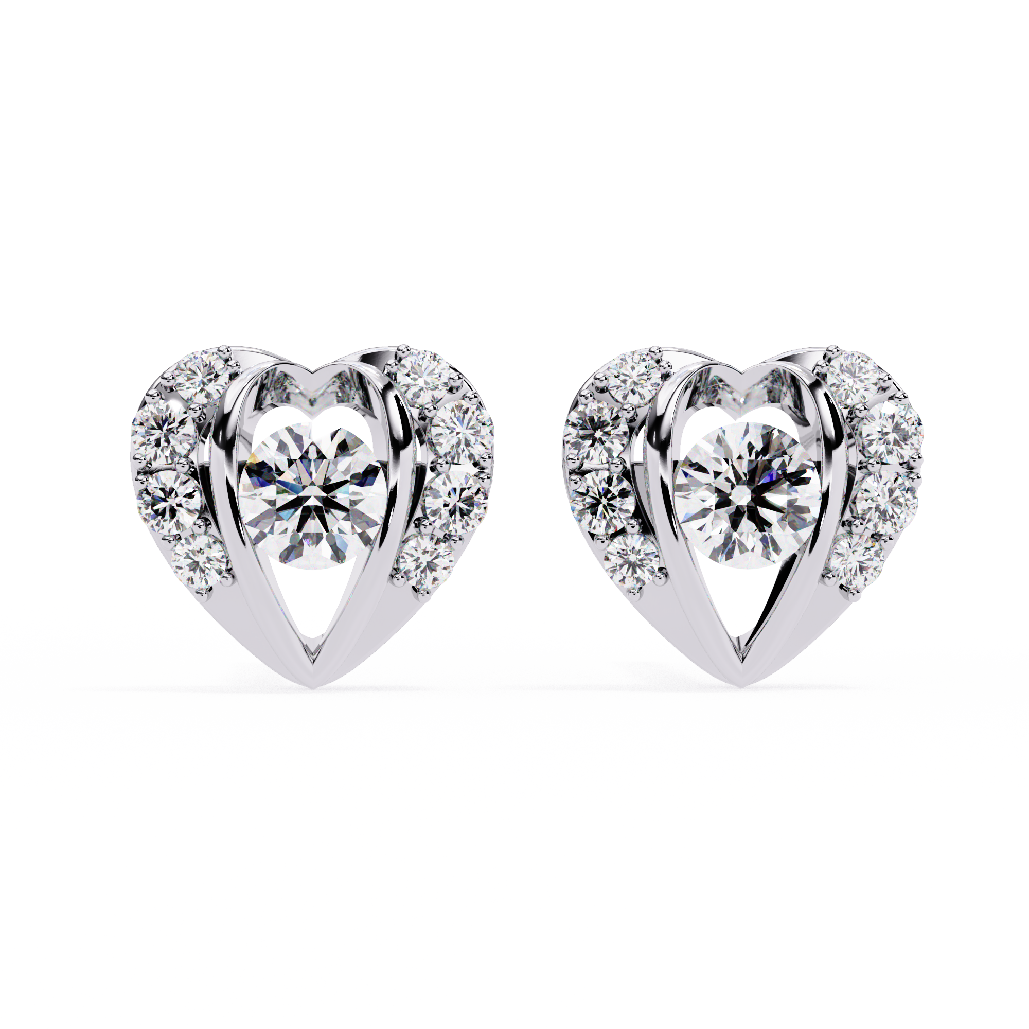 Amora Lab-Grown Diamond Heart Stud Earrings