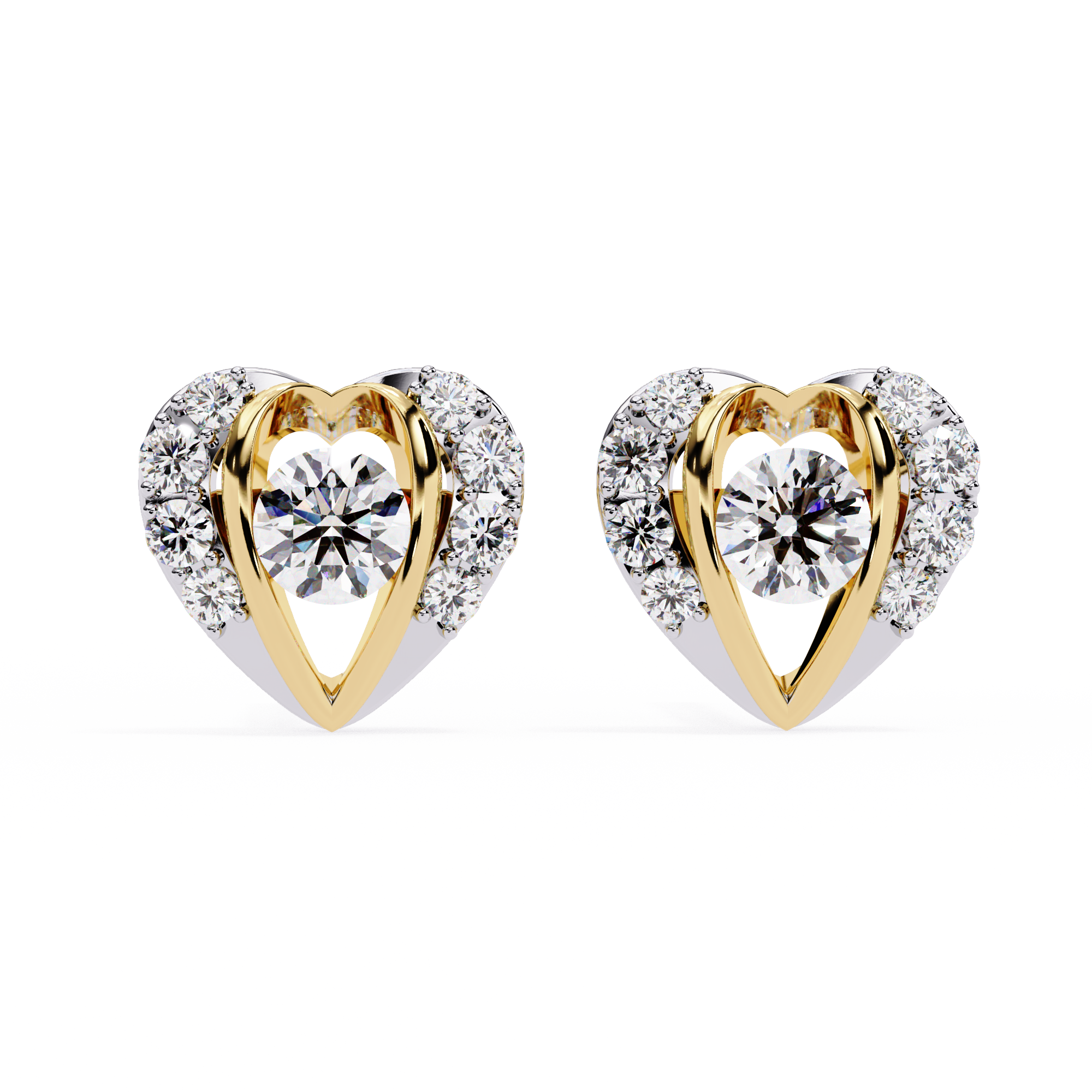 Amora Lab-Grown Diamond Heart Stud Earrings