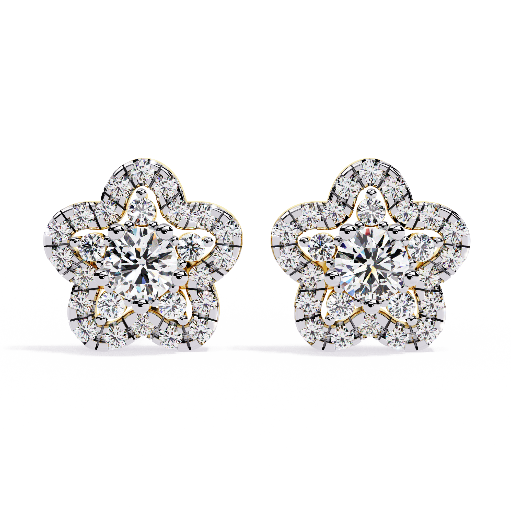 Aarika Lab-Grown Diamond Floral Halo Earrings