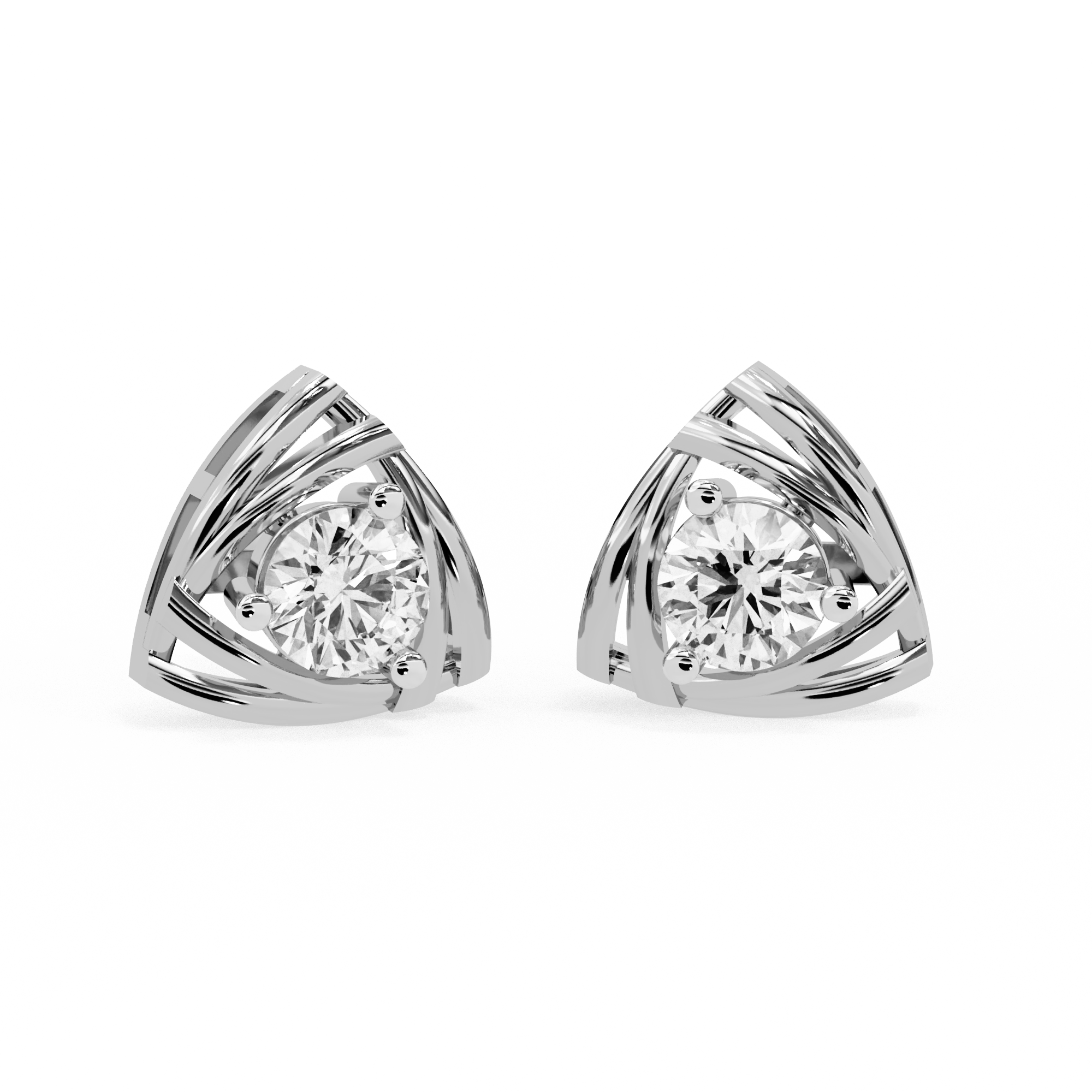Triveni Lab-Grown Diamond Geometric Stud Earrings