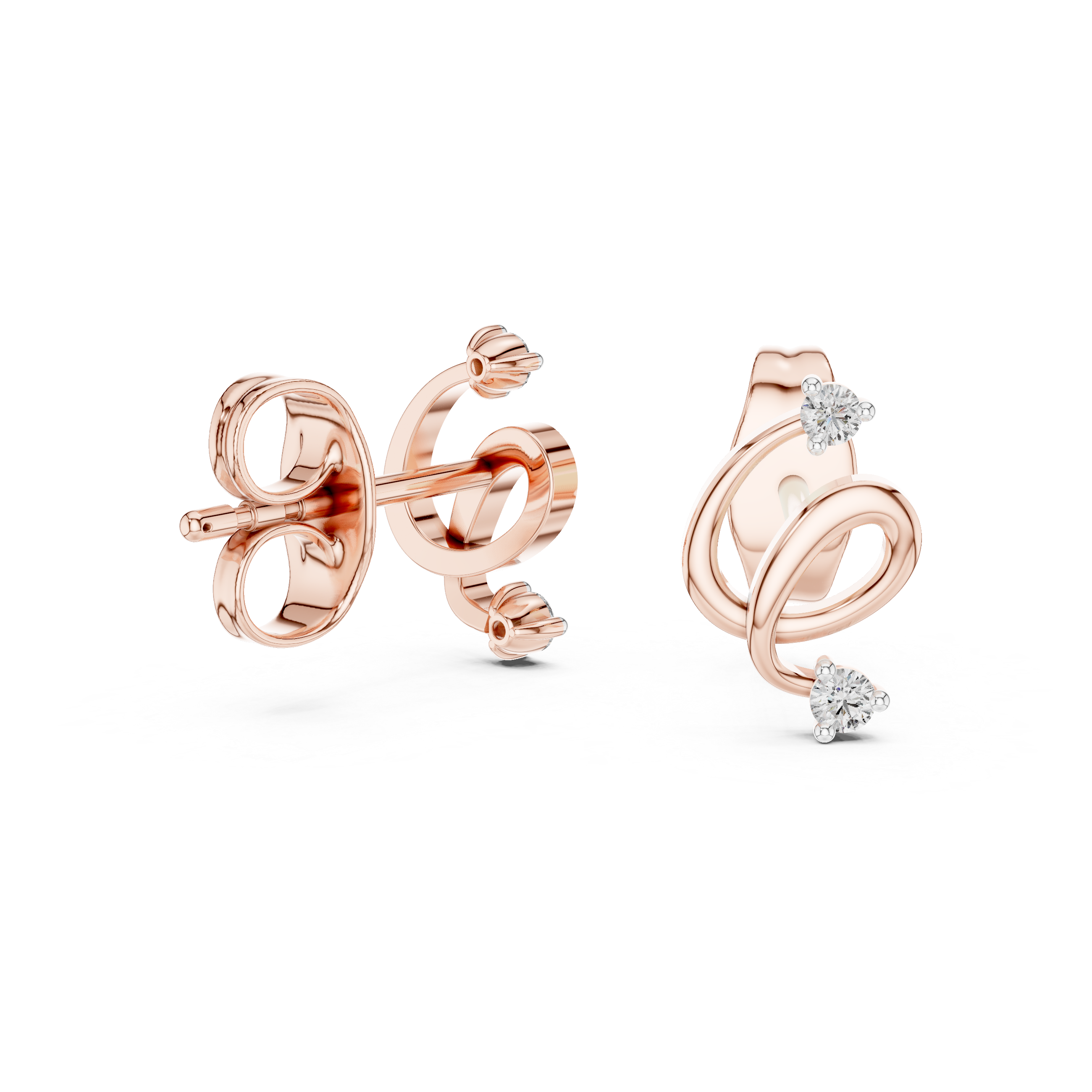 Elara Knot Lab Grown Diamond Stud Earrings