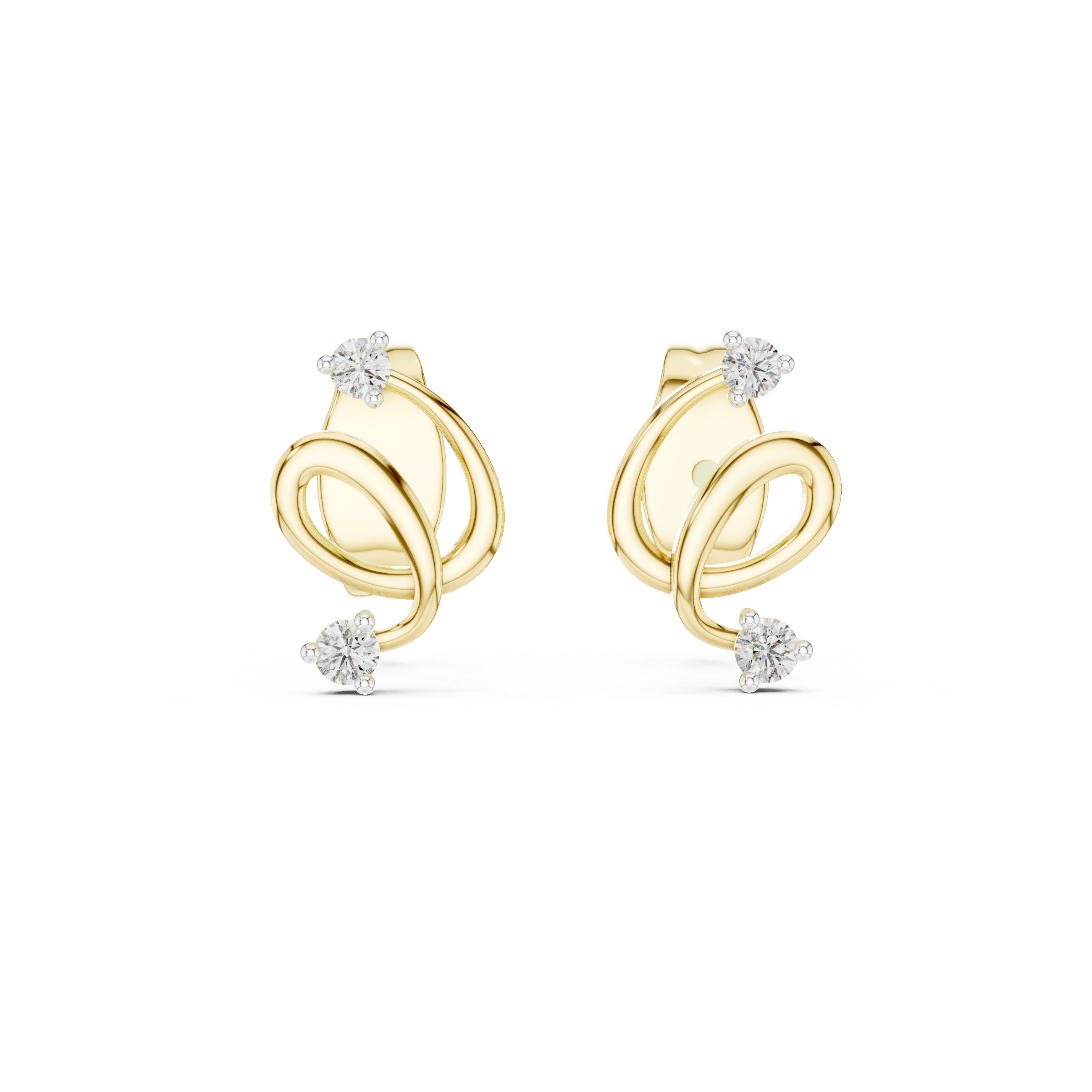 Elara Knot Lab Grown Diamond Stud Earrings
