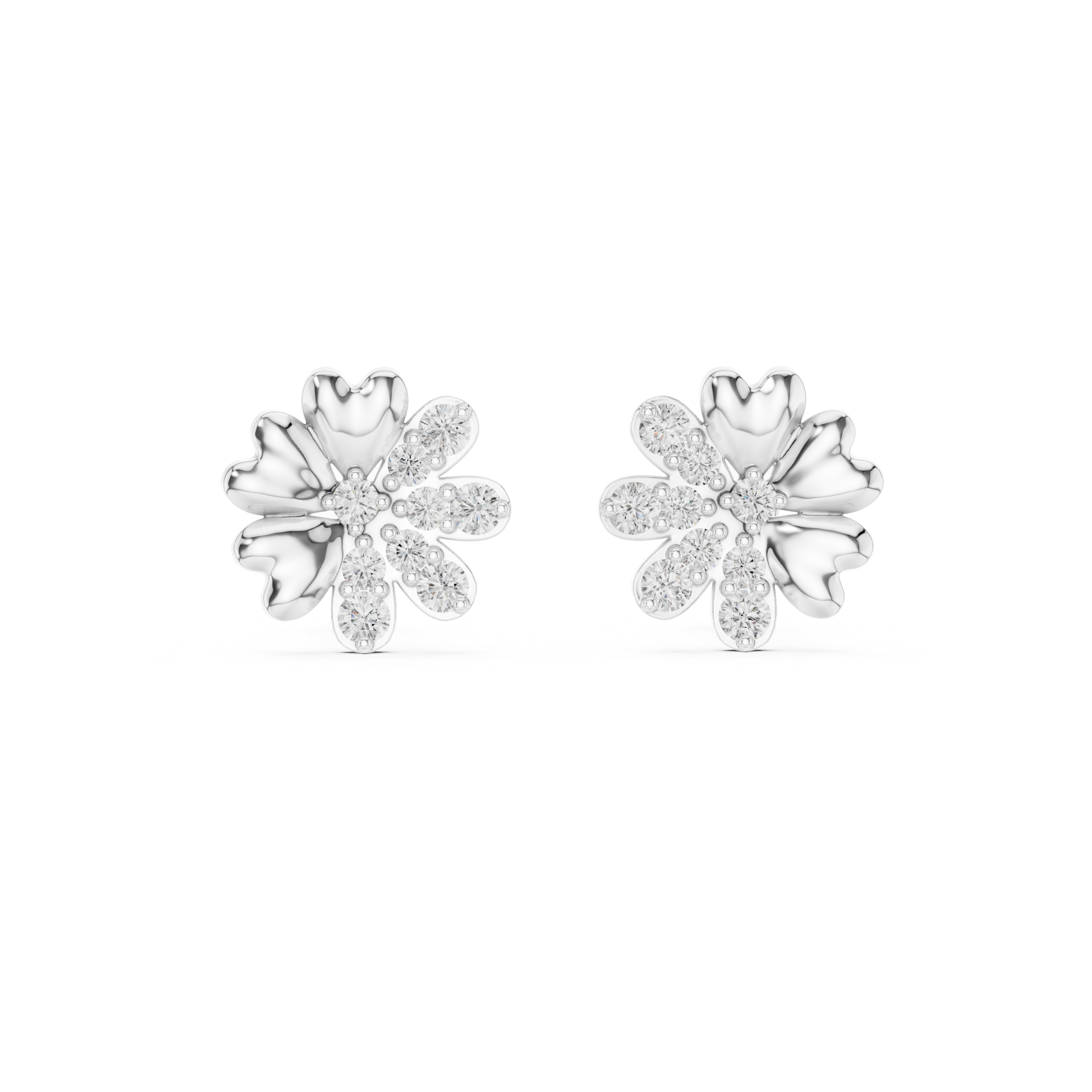 Floria Petal Lab Grown Diamond Stud Earrings