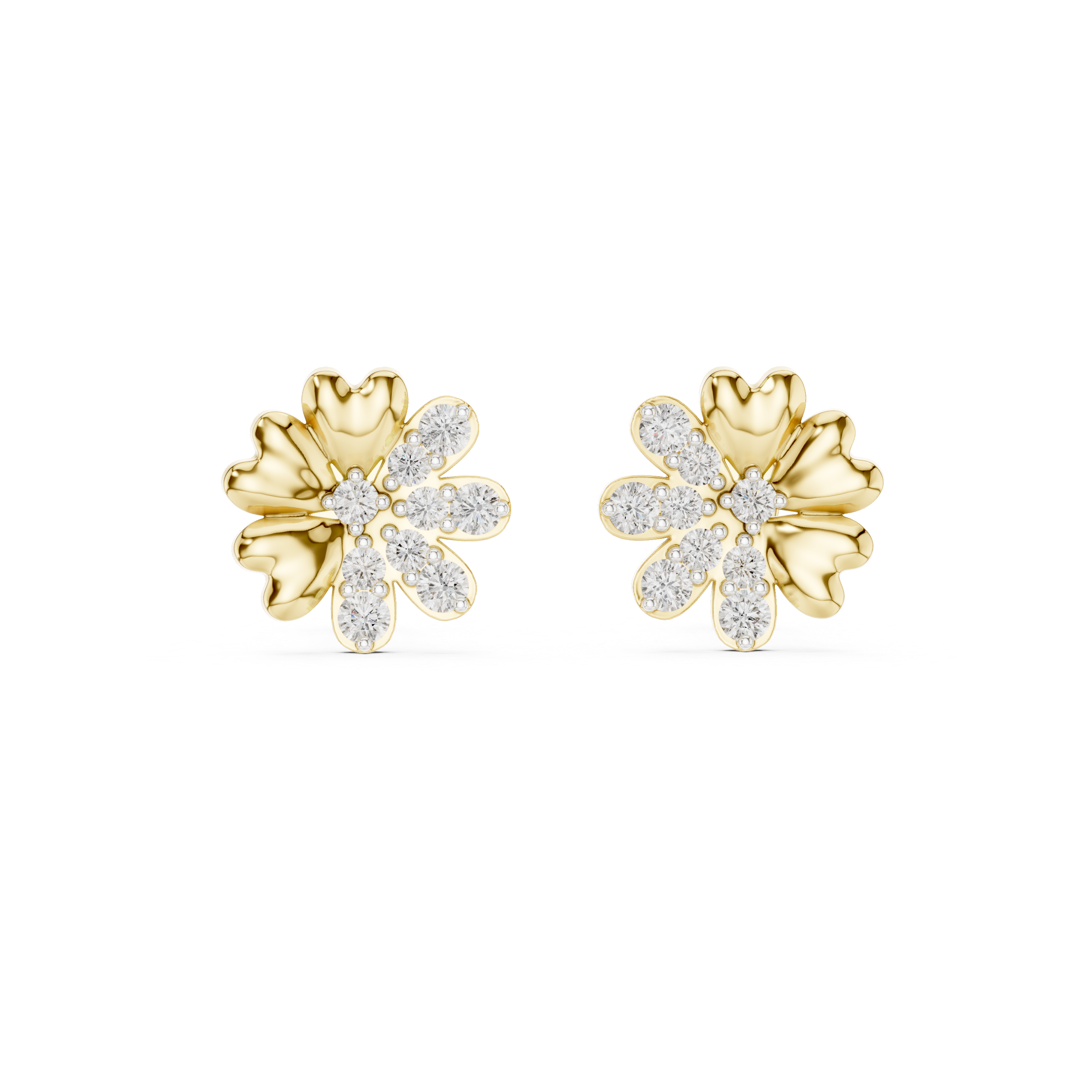 Floria Petal Lab Grown Diamond Stud Earrings