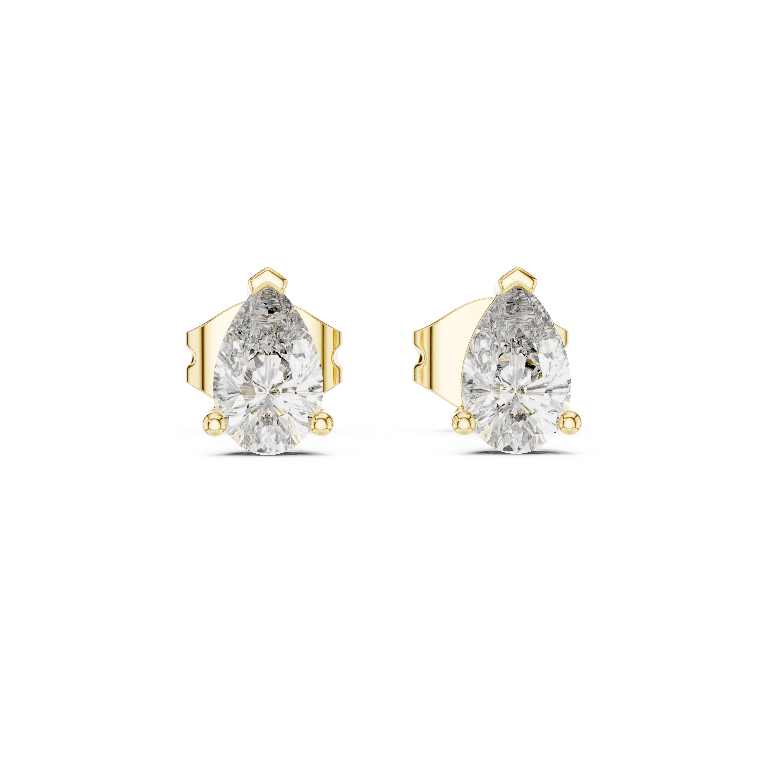 Elara Grace Pear Lab Grown Diamond Stud Earrings