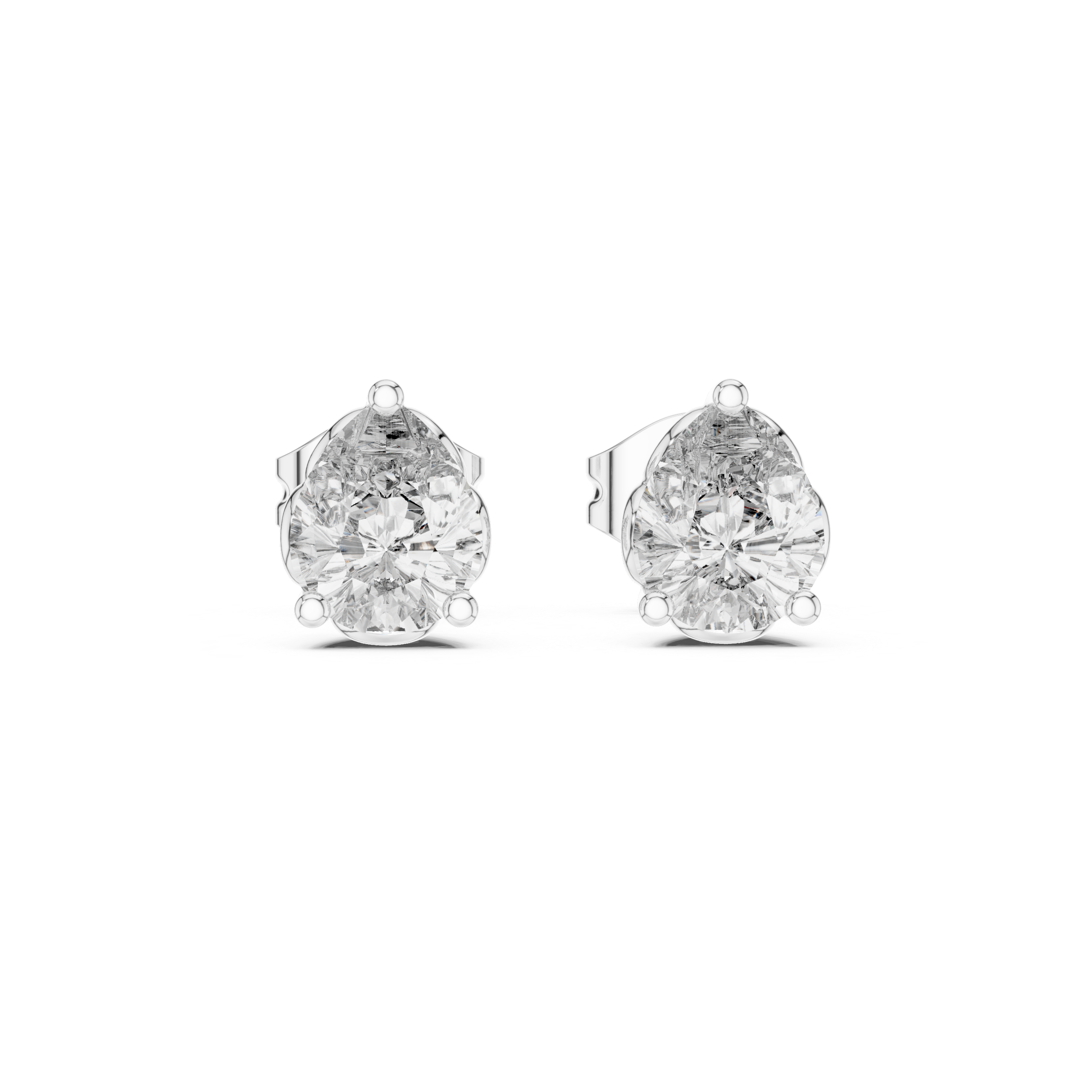 Elara Grace Pear Lab Grown Diamond Stud Earrings