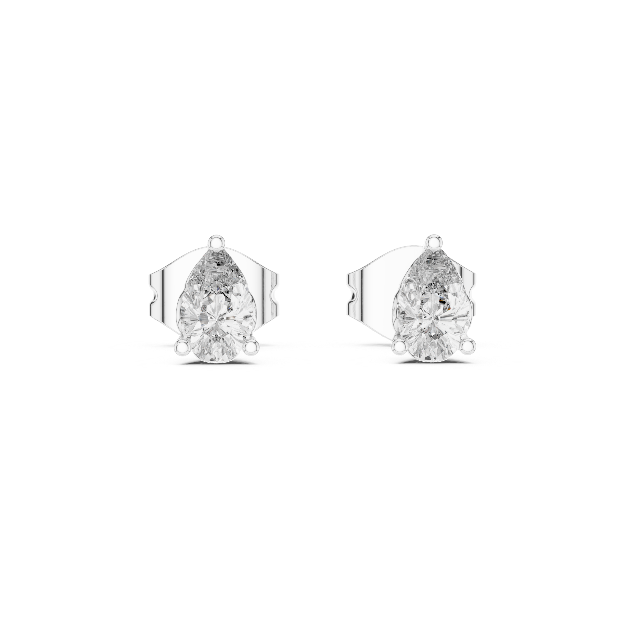 Lunara Poise Pear Lab Grown Diamond Stud Earrings