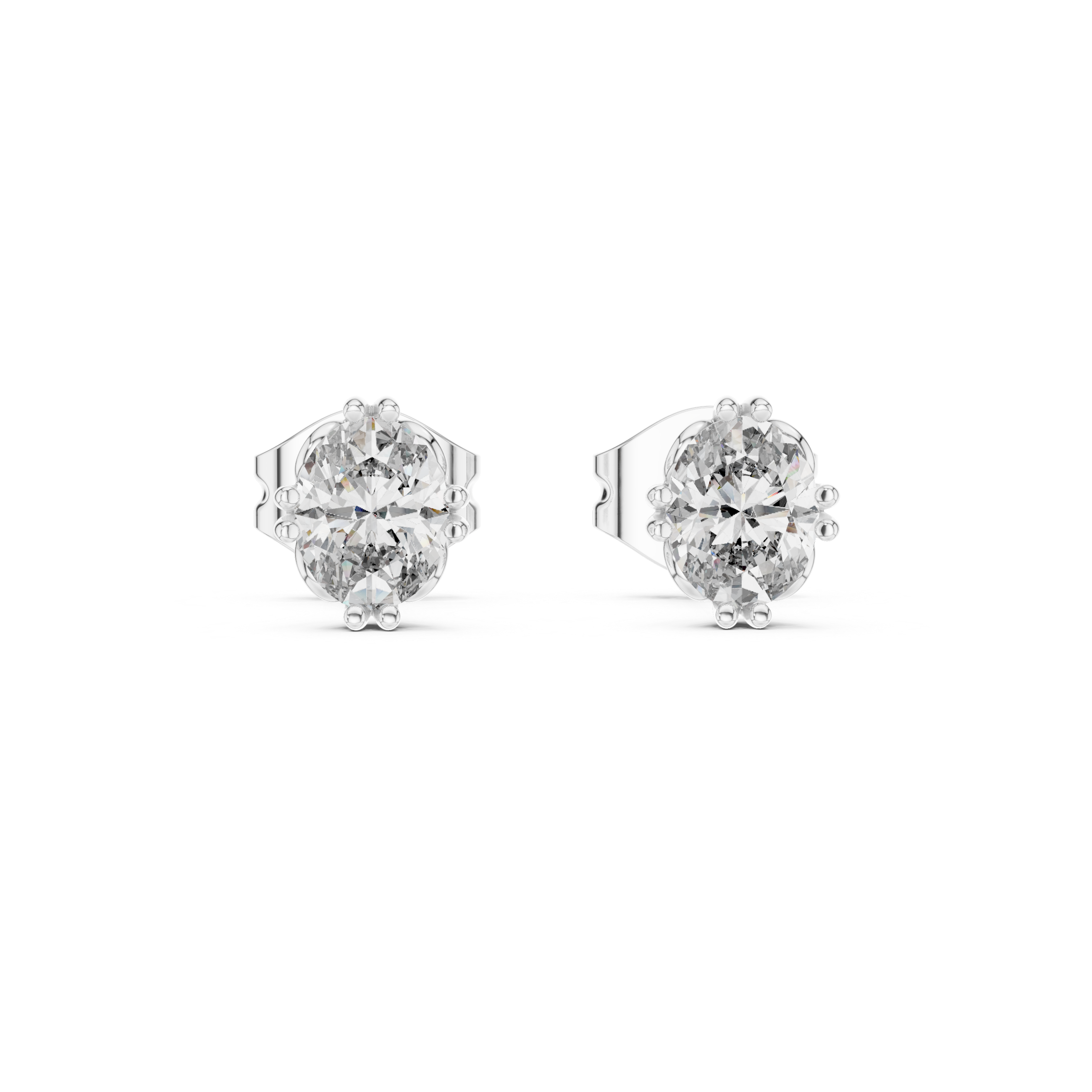 Eloria Crest Oval Lab Grown Diamond Stud Earrings