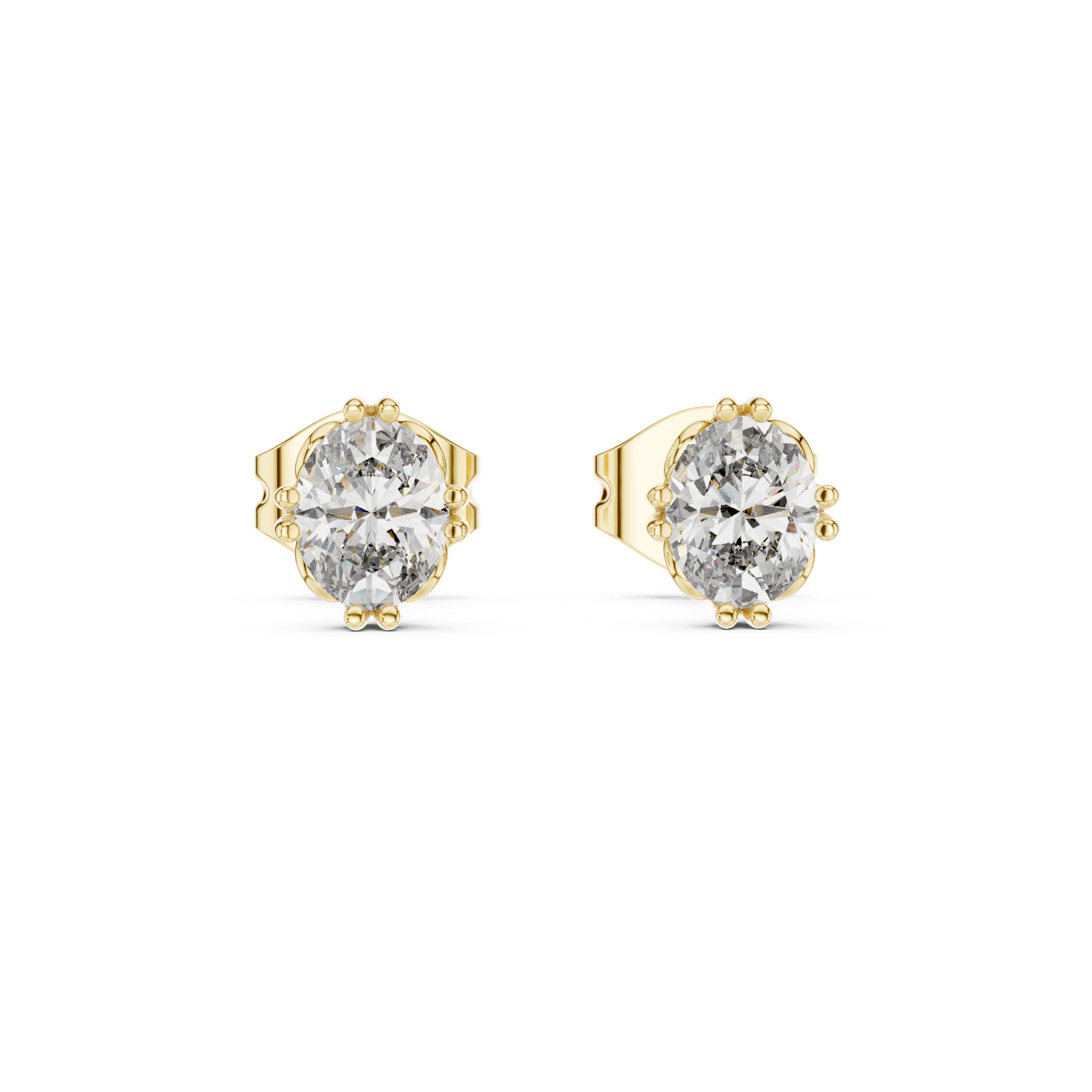 Eloria Crest Oval Lab Grown Diamond Stud Earrings
