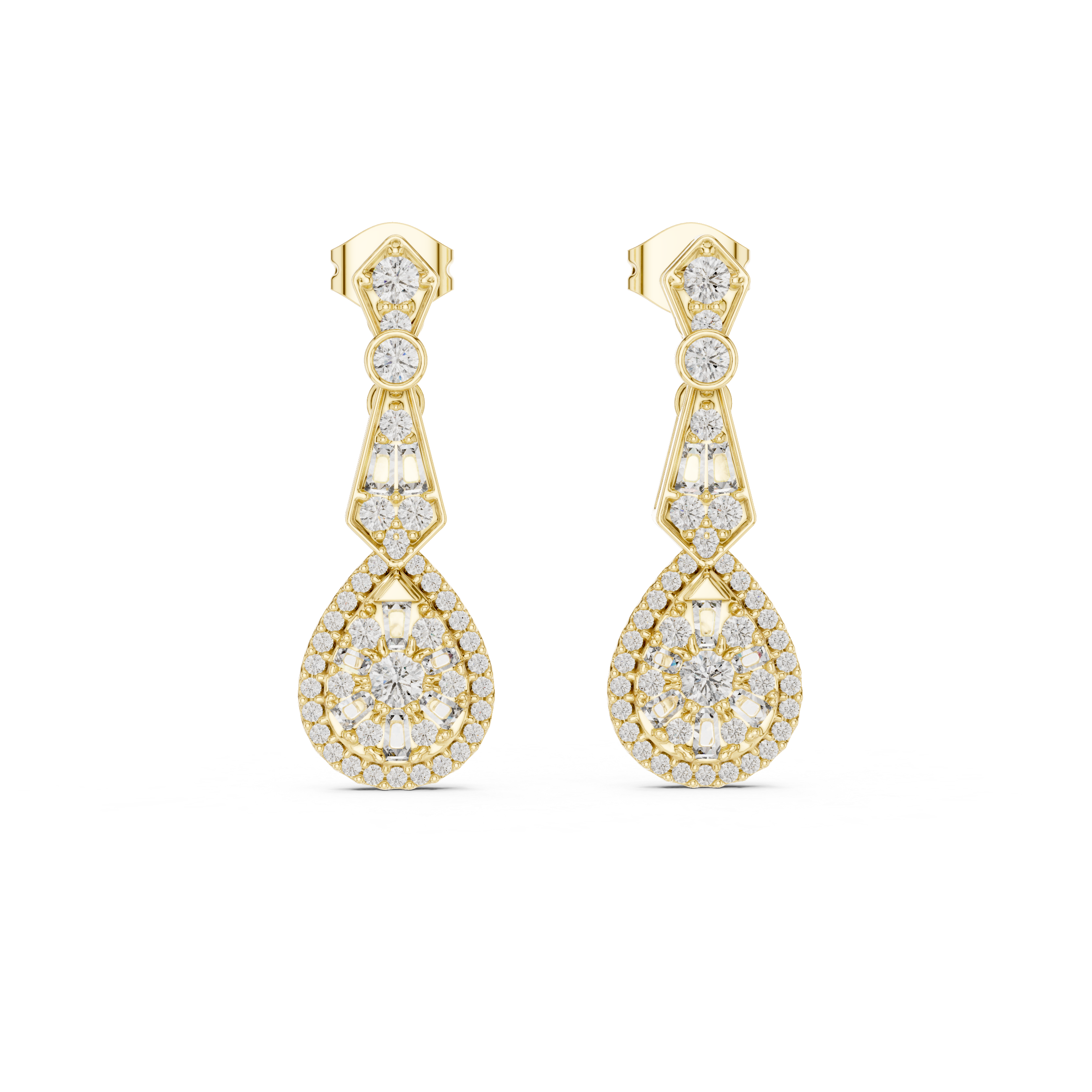 Isolde Halo Teardrop Diamond Earrings