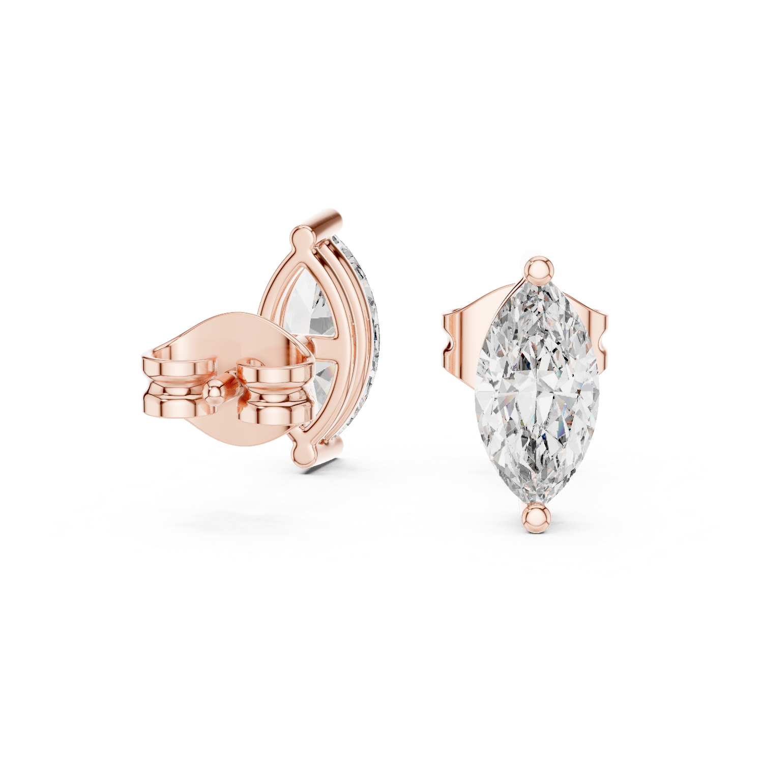 Marcelline Marquise Diamond Stud Earrings