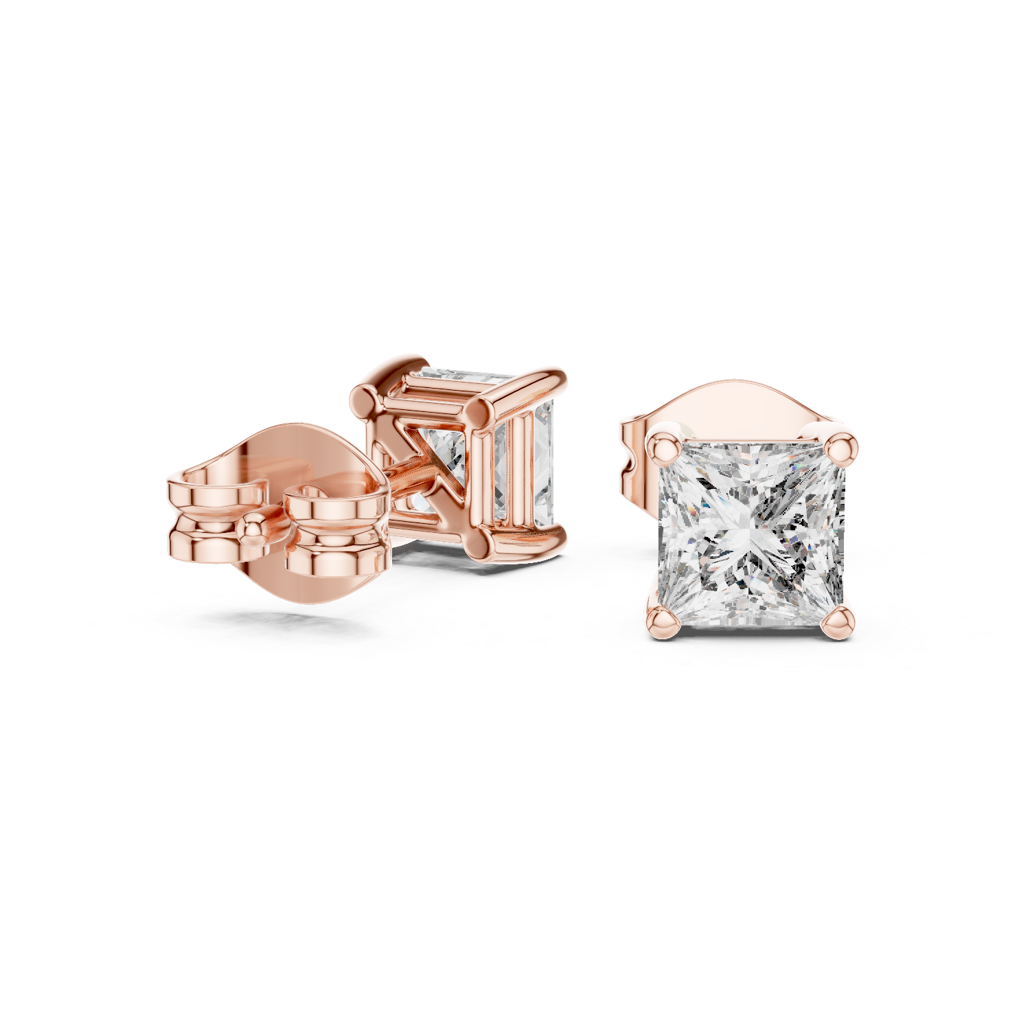 Céline Princess-Cut Diamond Stud Earrings