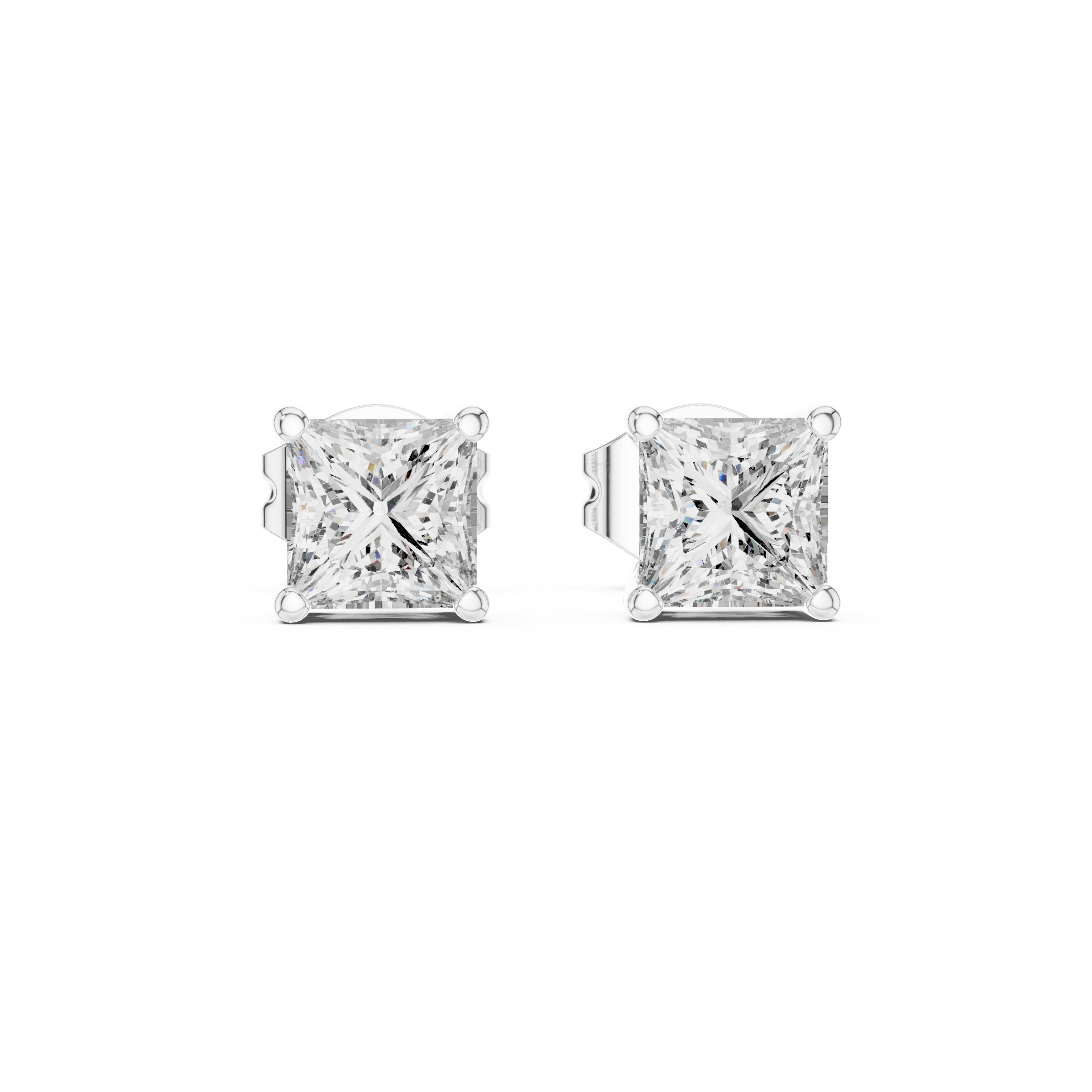 Céline Princess-Cut Diamond Stud Earrings